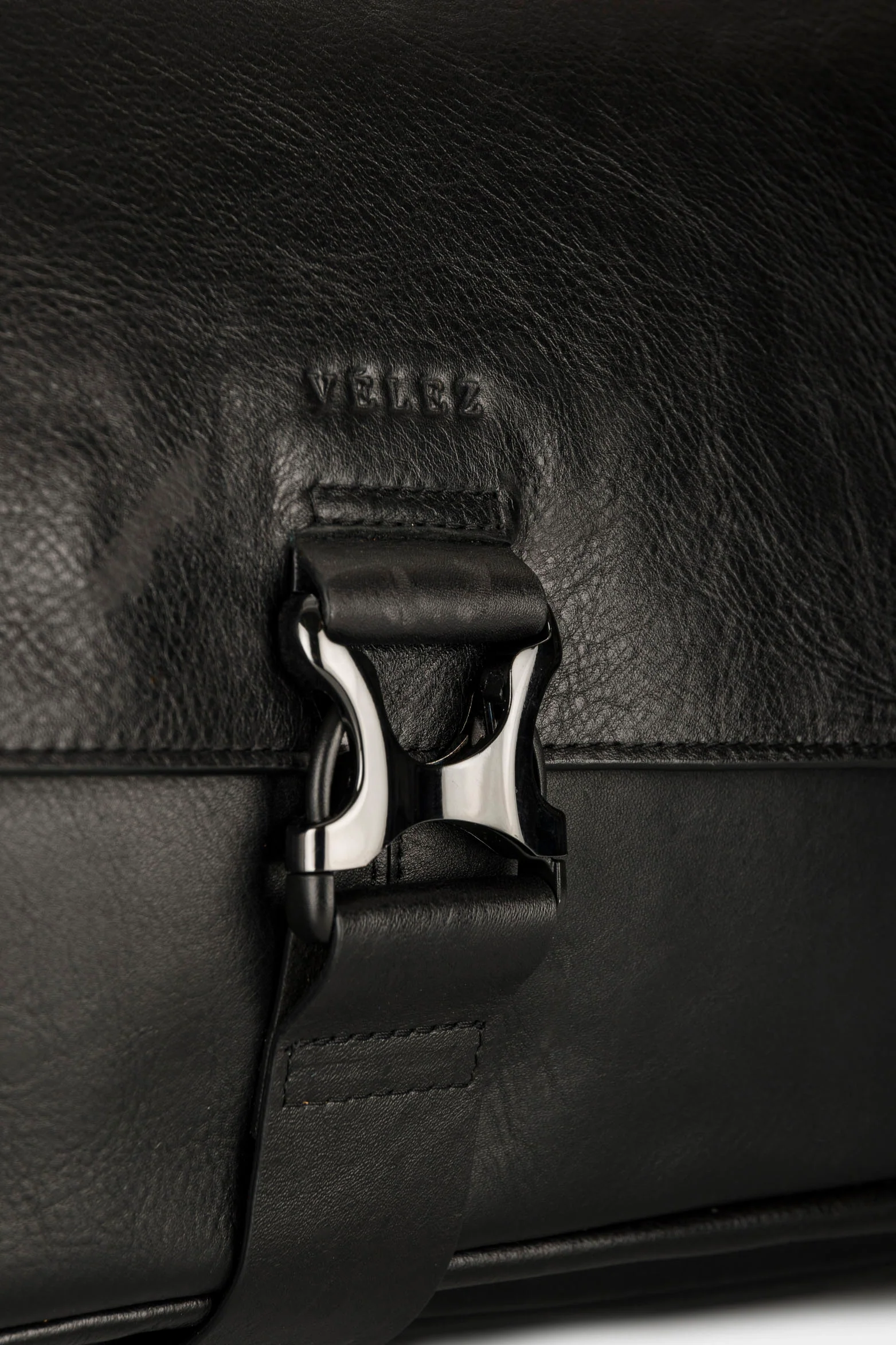 Men’s Ferrat Messenger Handbags in Black Leather with Dual Lock System - Image 5