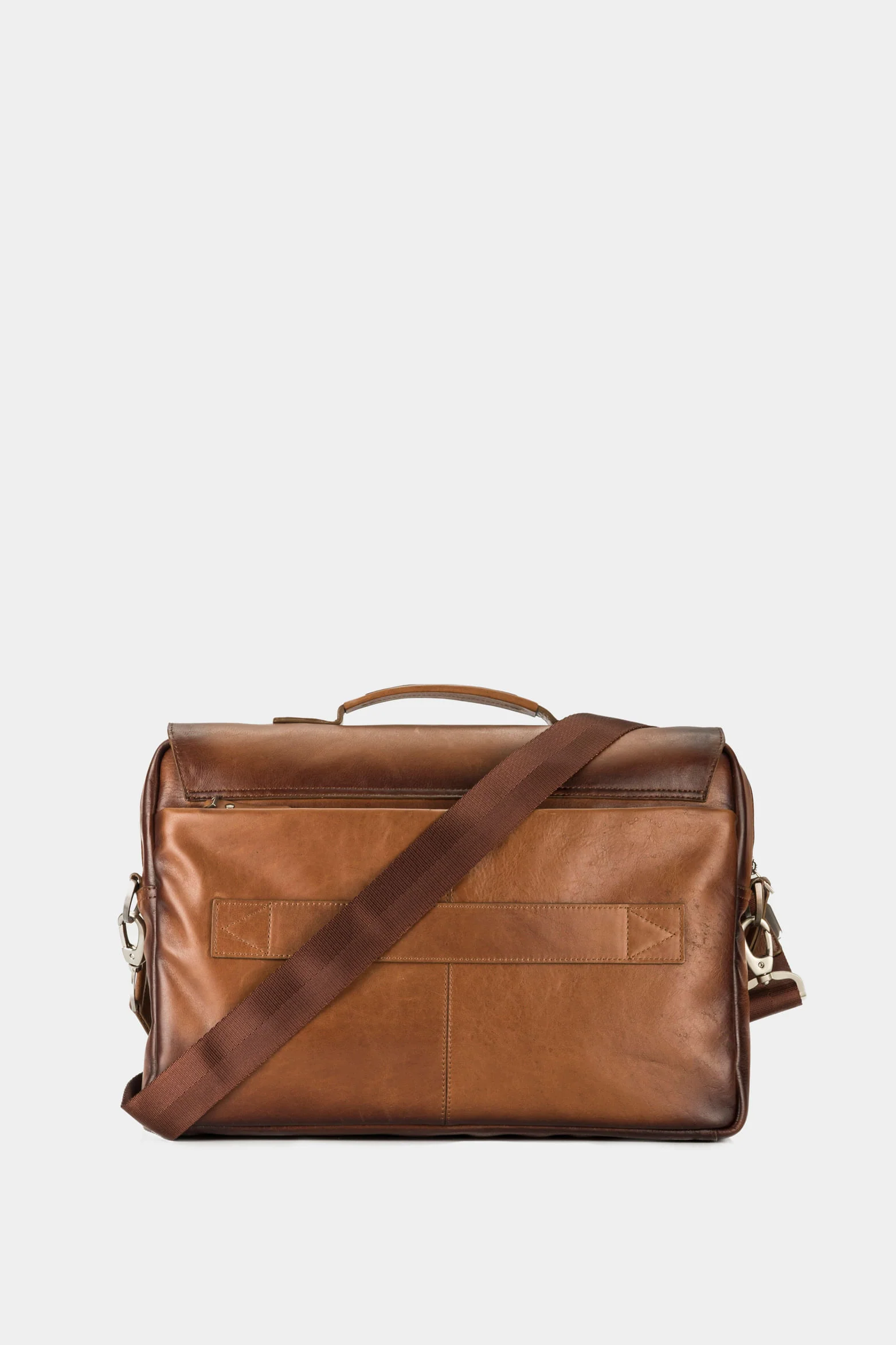 Men’s Ferrat Messenger Handbags in Honey-Colored Leather with Dual Lock System - Image 3