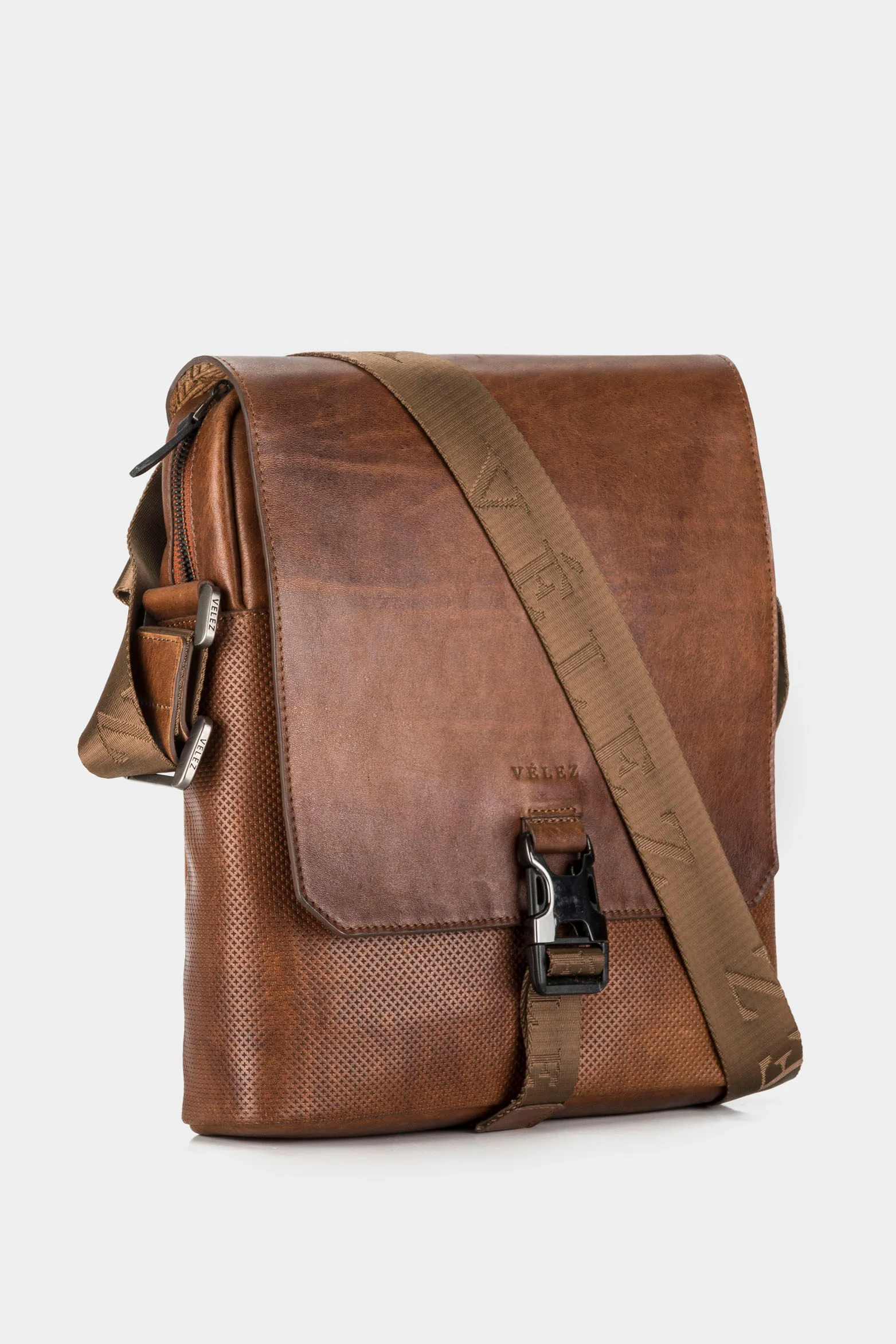 Men’s Leather Shoulder Handbags with Branded Strap - Image 2