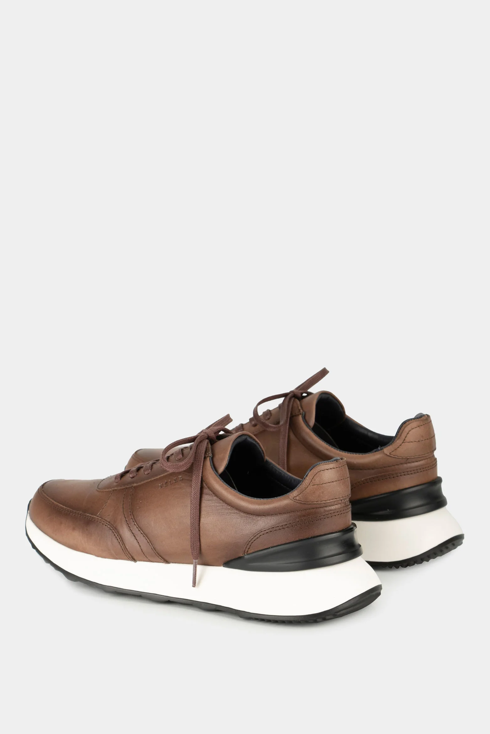Men’s Monet Leather Sneakers in Brown with Two-Tone Sole - Image 3