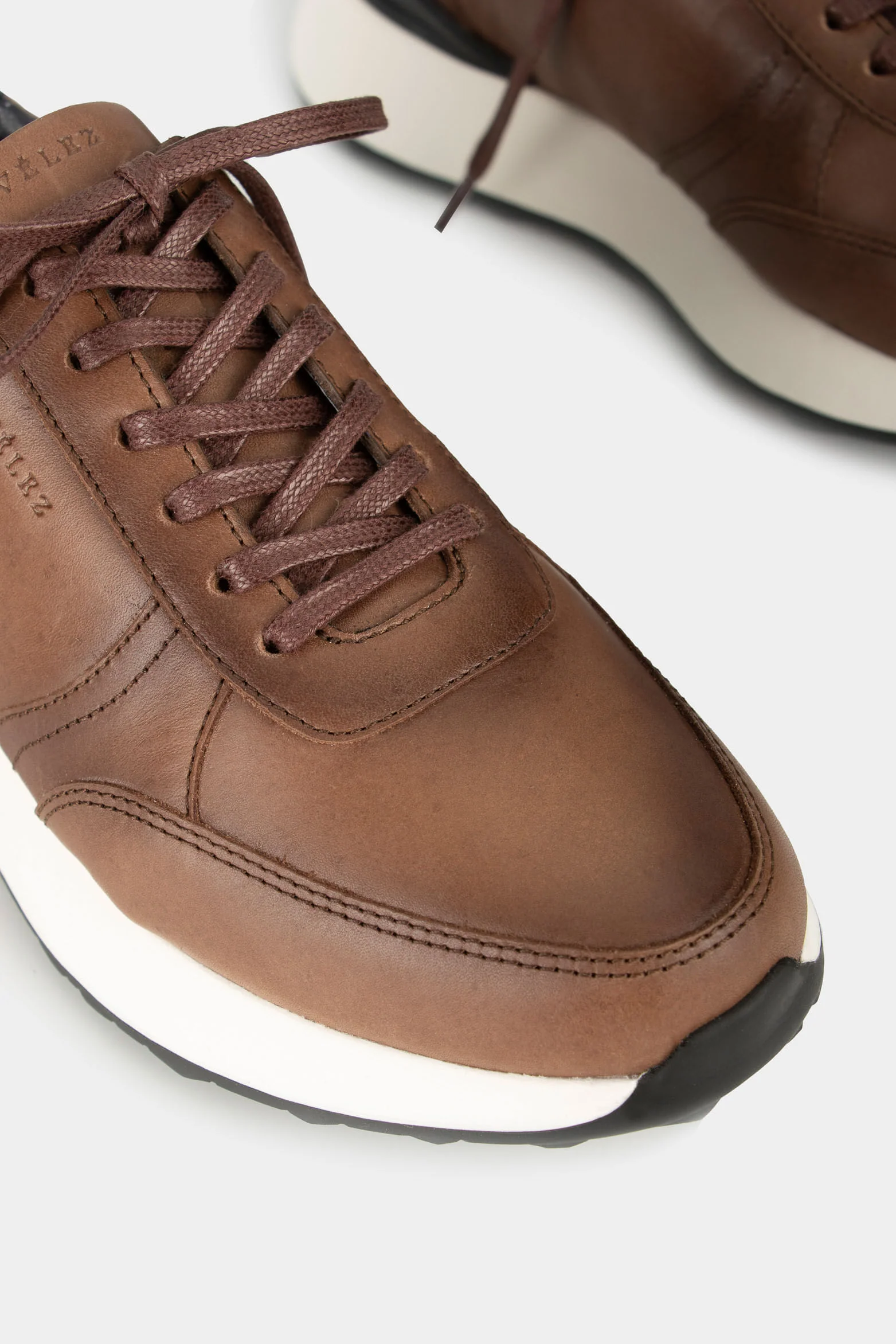 Men’s Monet Leather Sneakers in Brown with Two-Tone Sole - Image 4