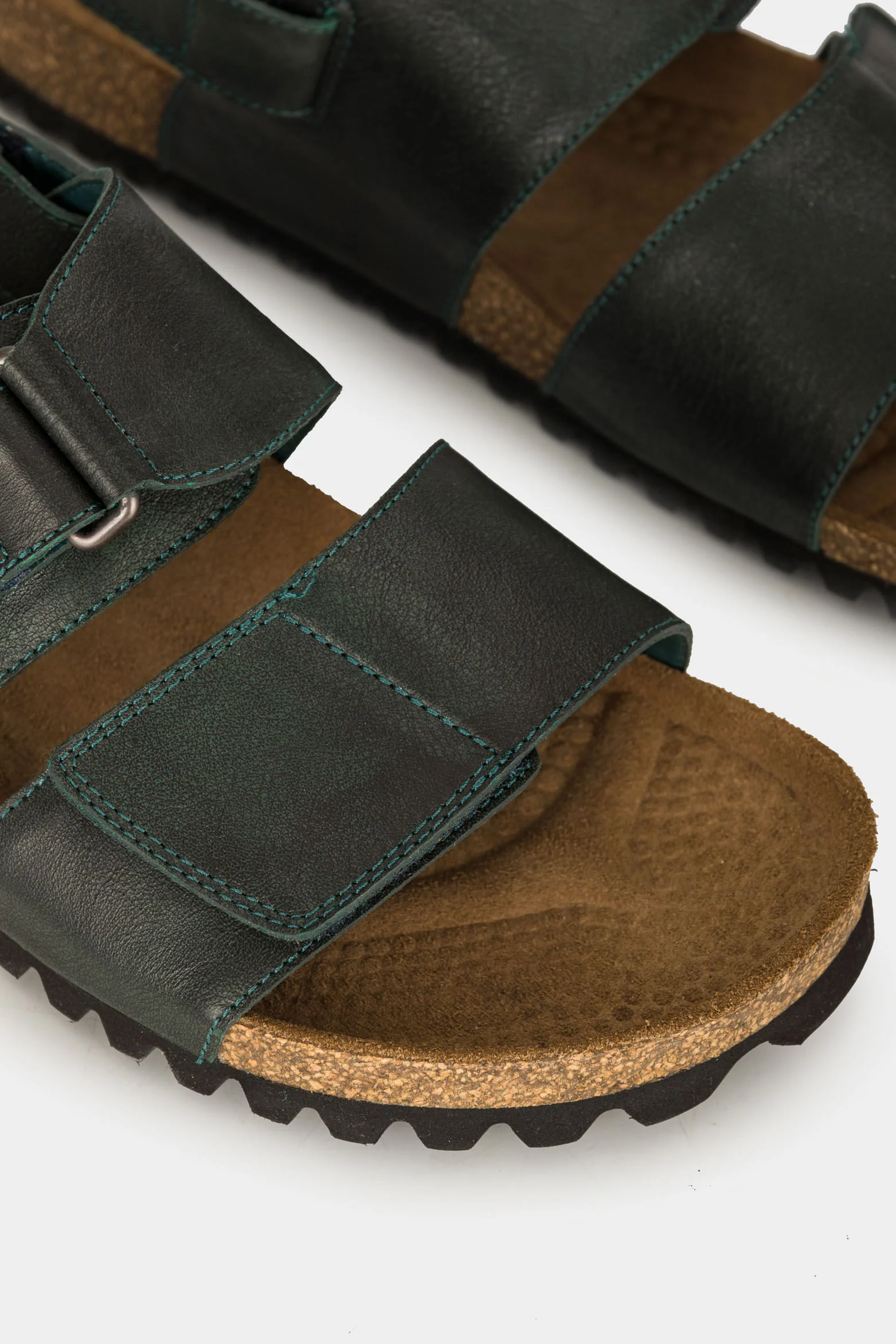 Men’s Orcian Flat Leather Sandal with Hook-and-Loop Straps - Image 4