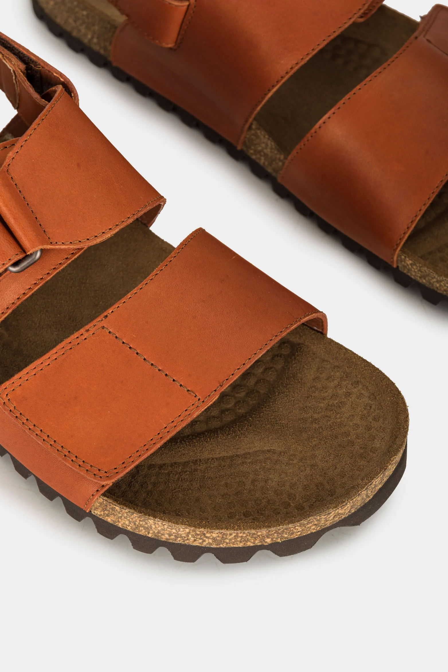 Men’s Orcian Flat Leather Sandal with Hook-and-Loop Straps - Image 4