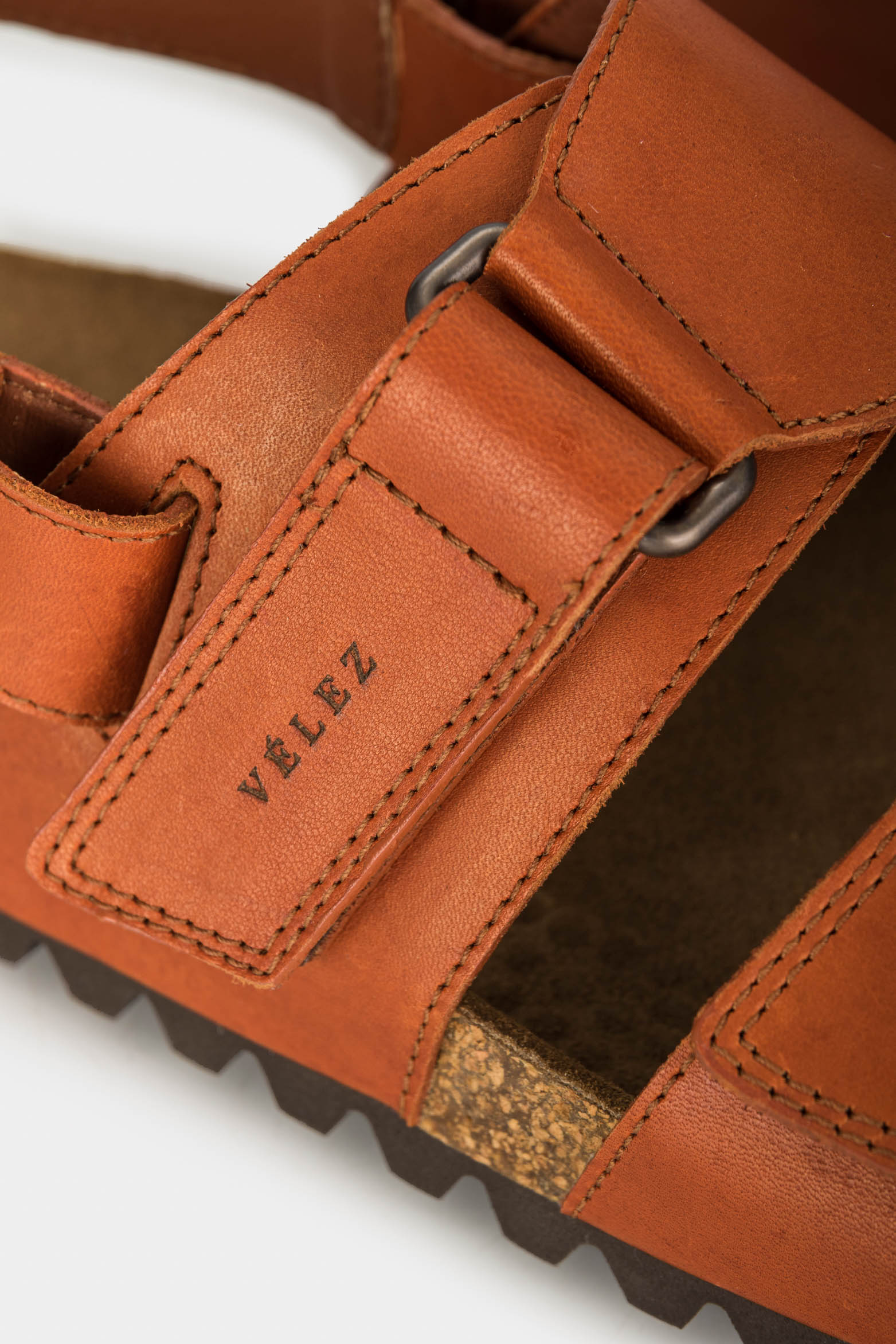 Men’s Orcian Flat Leather Sandal with Hook-and-Loop Straps - Image 5