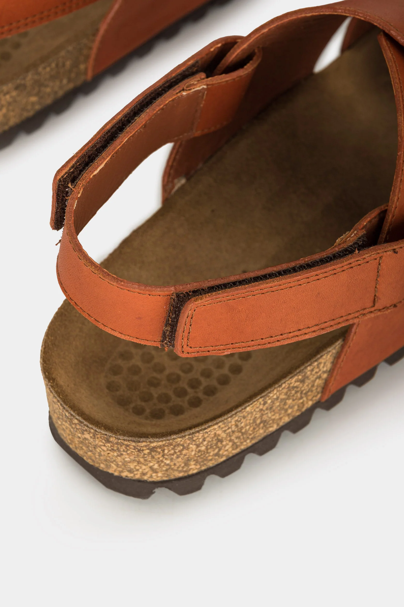 Men’s Orcian Flat Leather Sandal with Hook-and-Loop Straps - Image 6