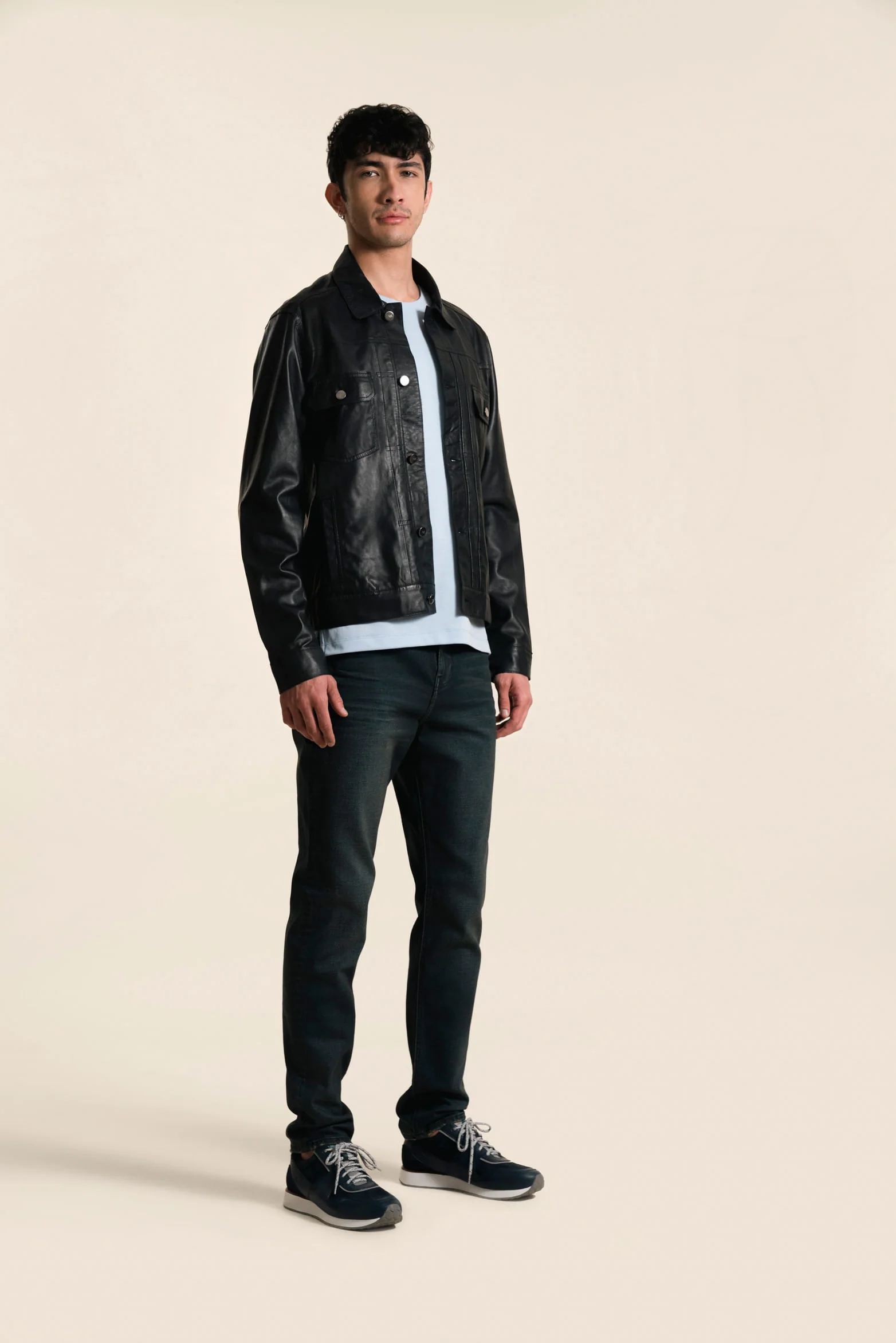 Men’s Paraná Leather Trucker Jacket classic cut - Image 3