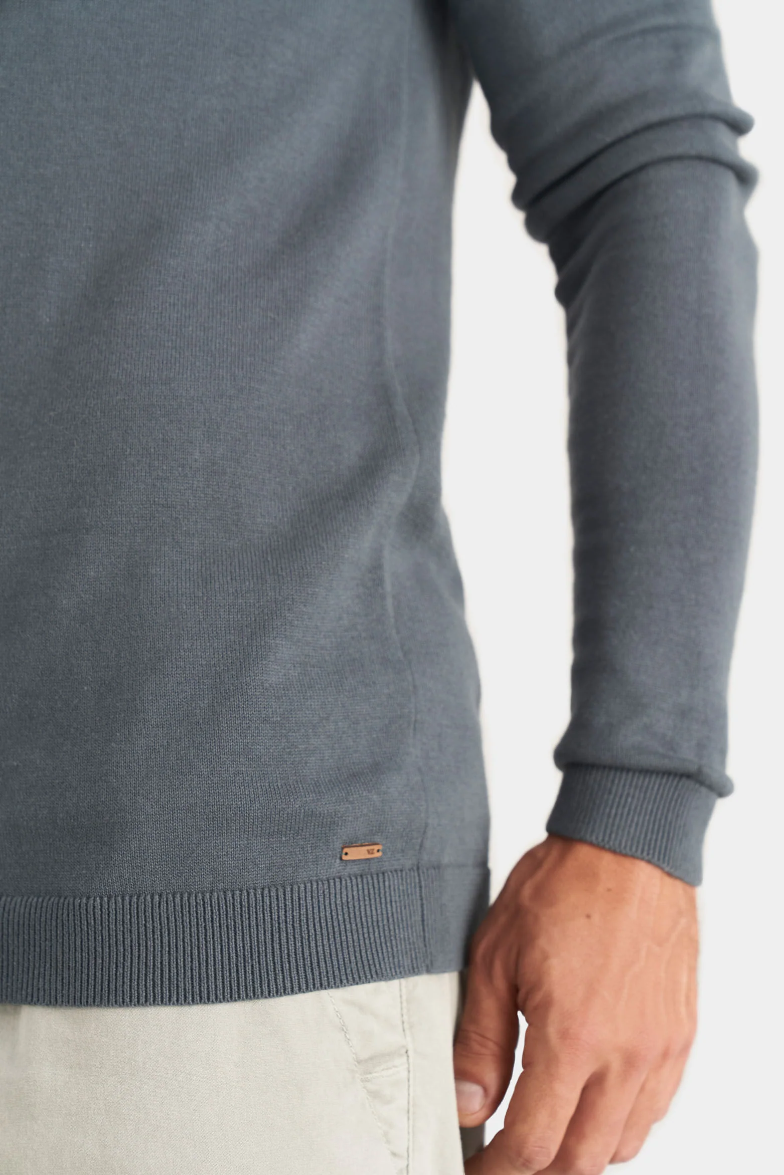 Men’s Pyxis Long Sleeve Knit Polo in Green - Image 4