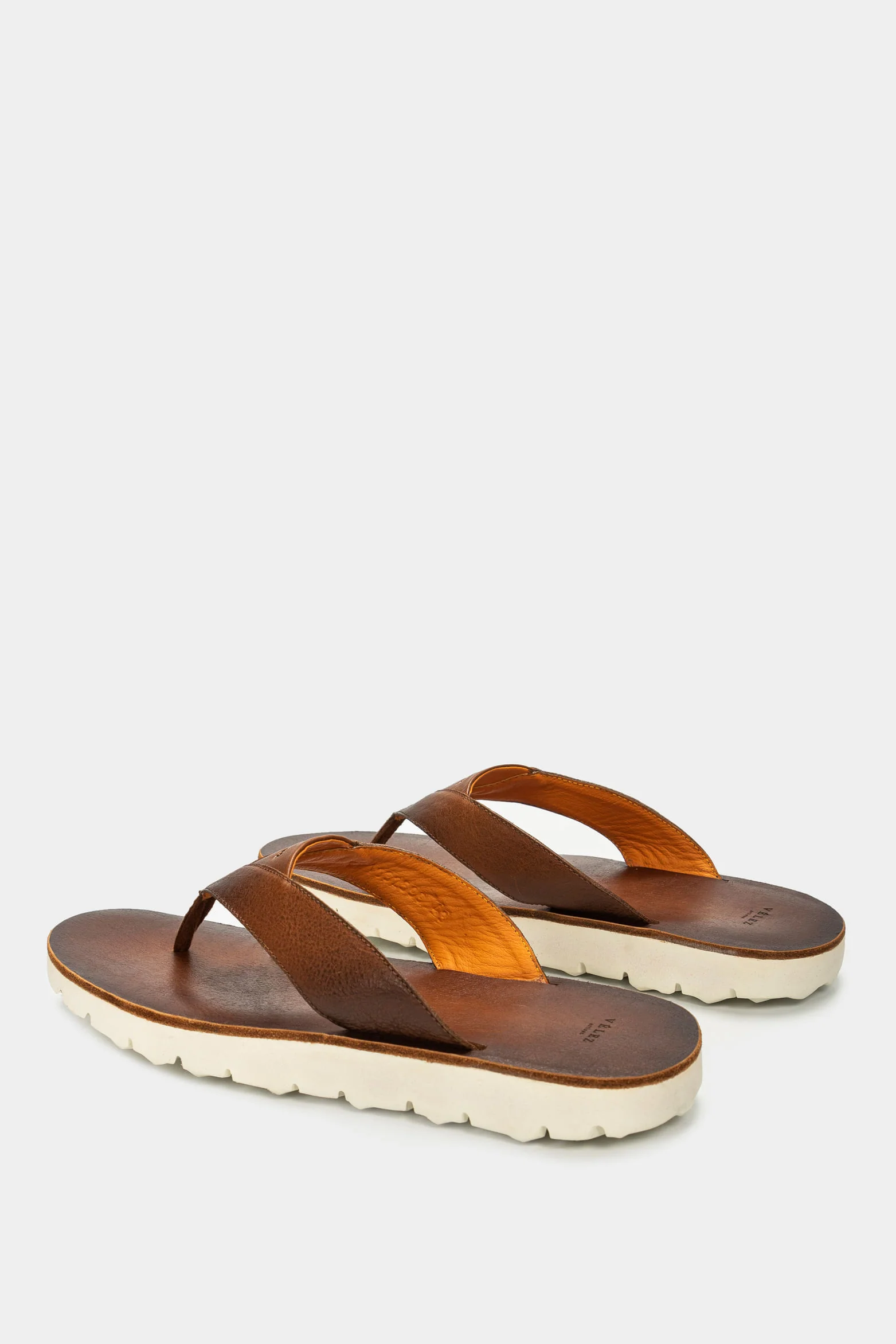 Men’s Rosemary Leather Sandal in Honey with Black Contrast - Image 3