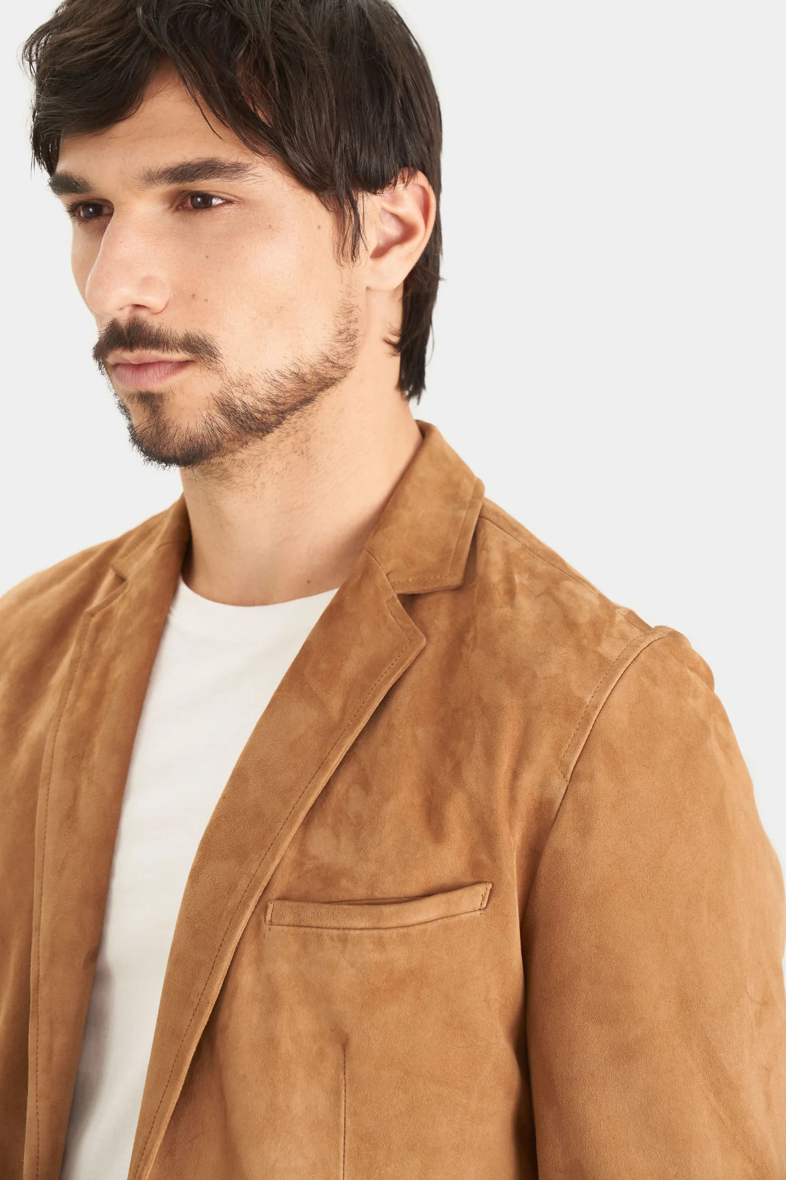 Men’s Semi-Fitted Niger Suede Blazer in Honey - Image 4