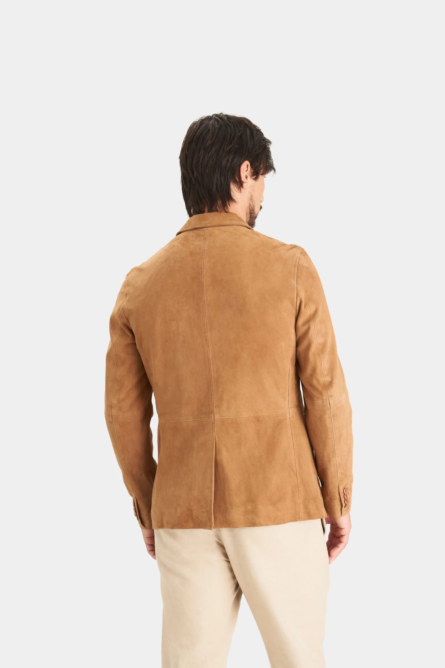 Men’s Semi-Fitted Niger Suede Blazer in Honey - Image 7