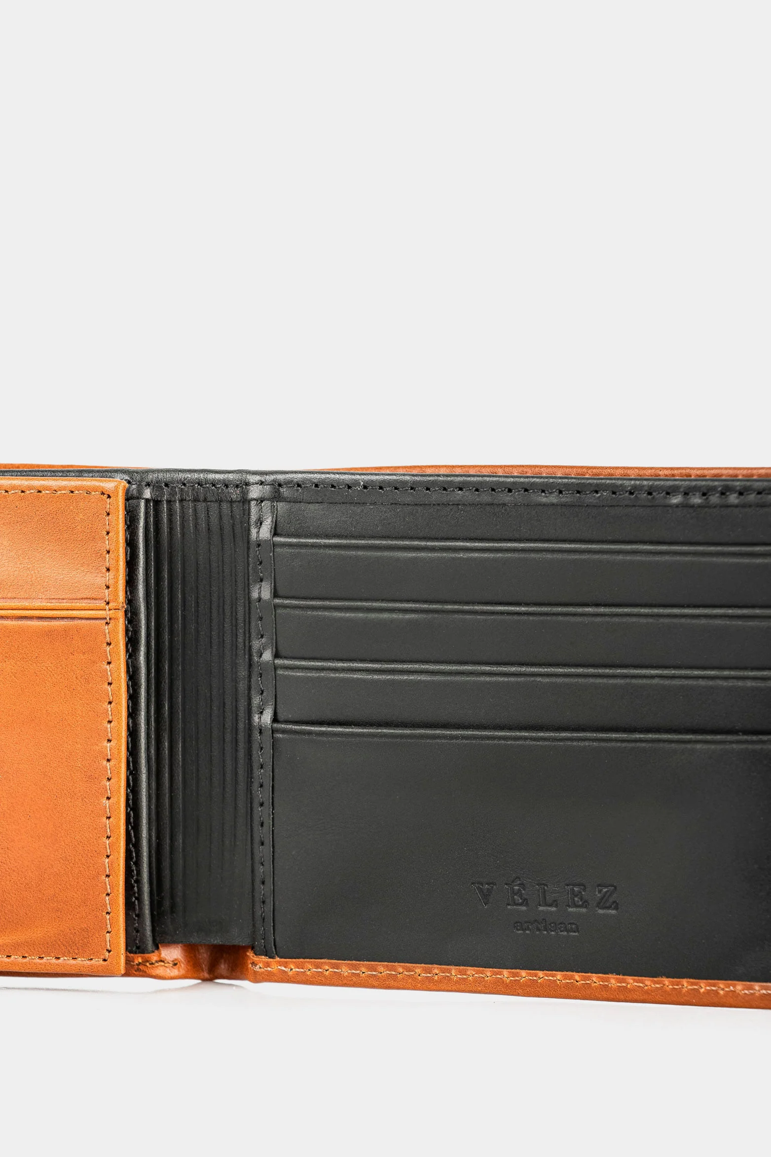 Men’s Vikintea Double Wallet in Honey-Colored Leather - Image 4