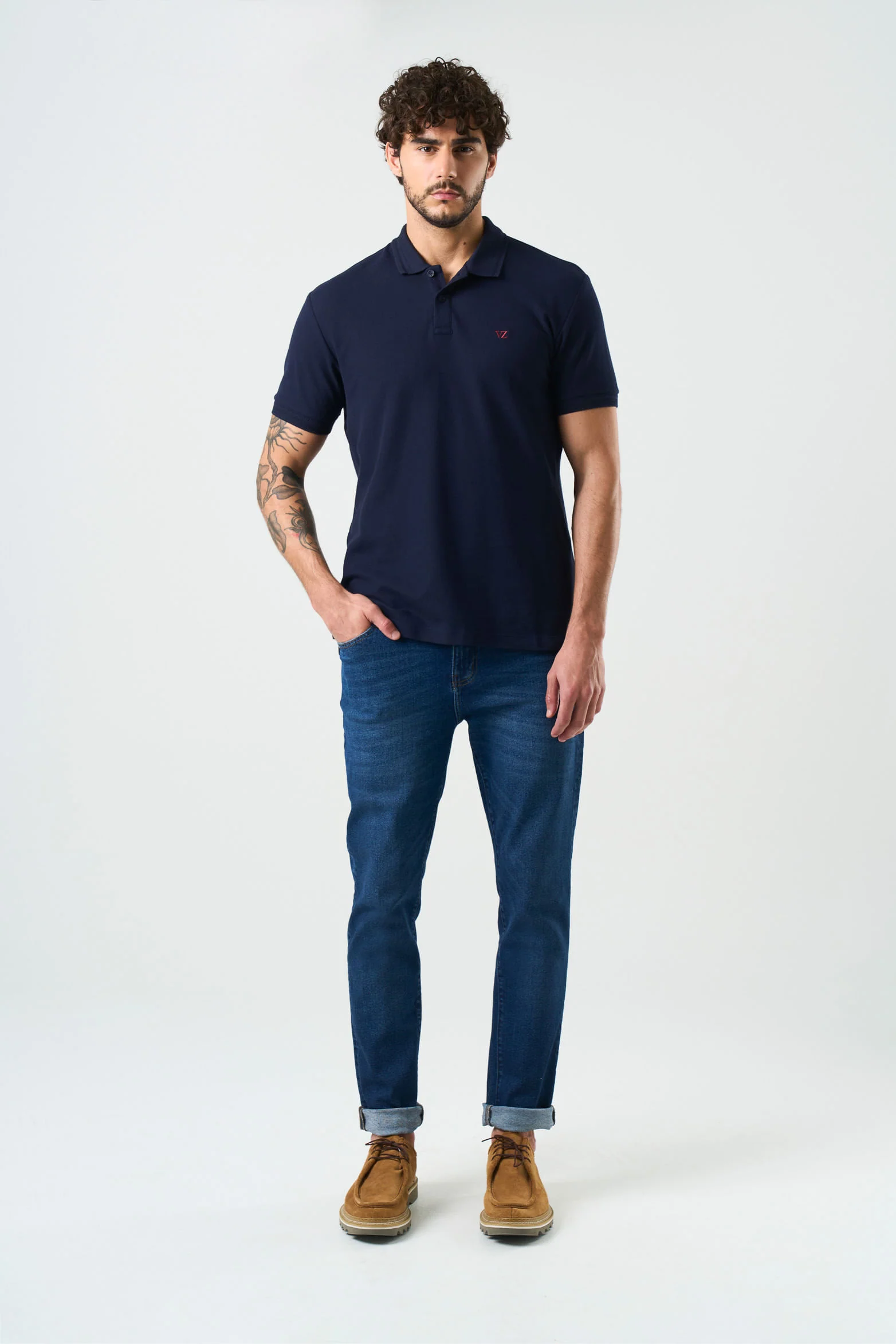 Men's Essential short-sleeved polo shirt with texture - Image 4