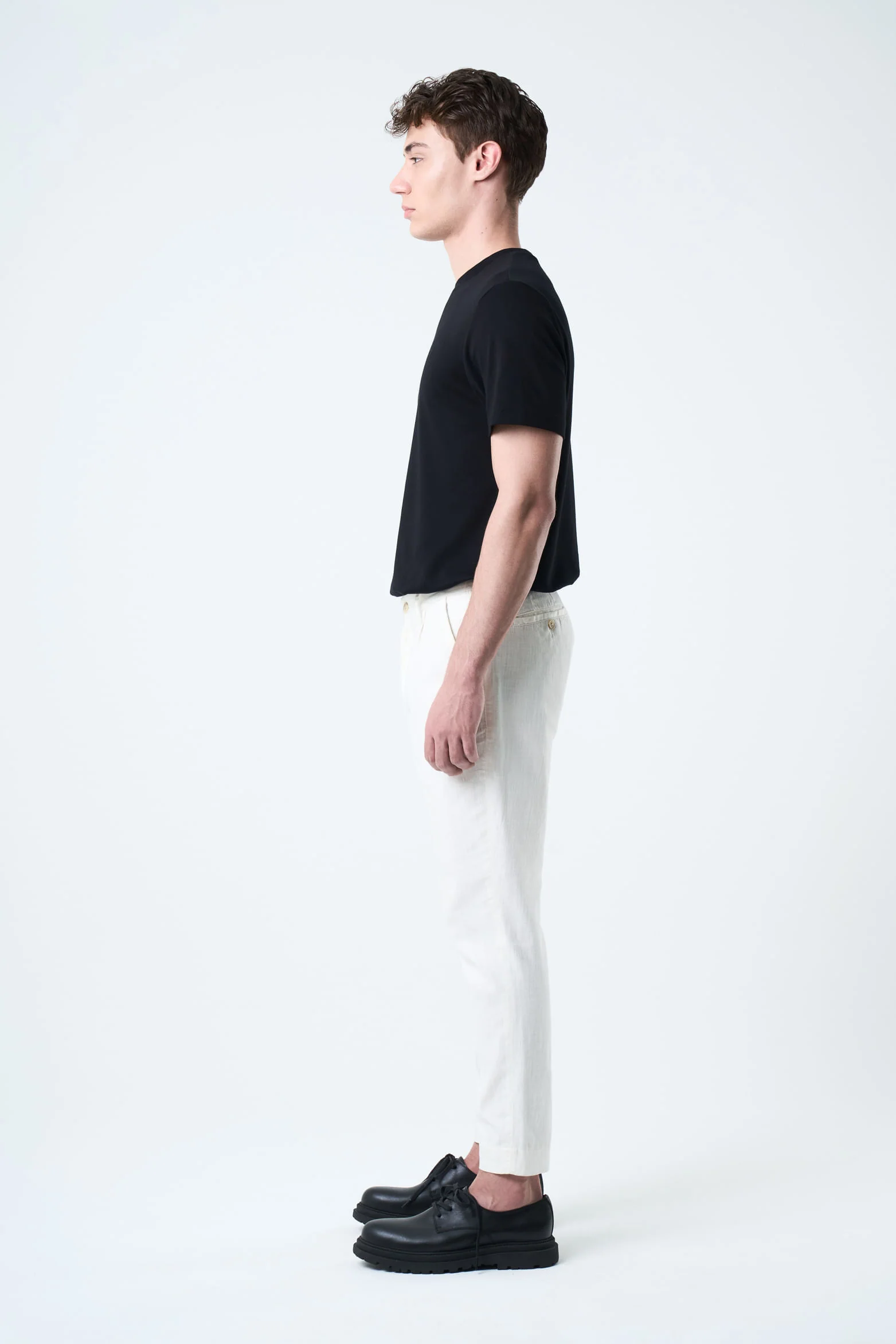 Men's Linen Pants with Leather Trim - Image 2
