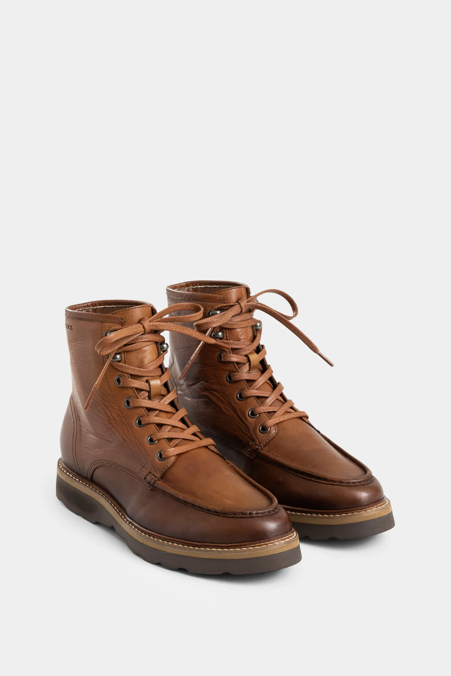 Men's Luster Leather Boots with Aged Effect - Image 2