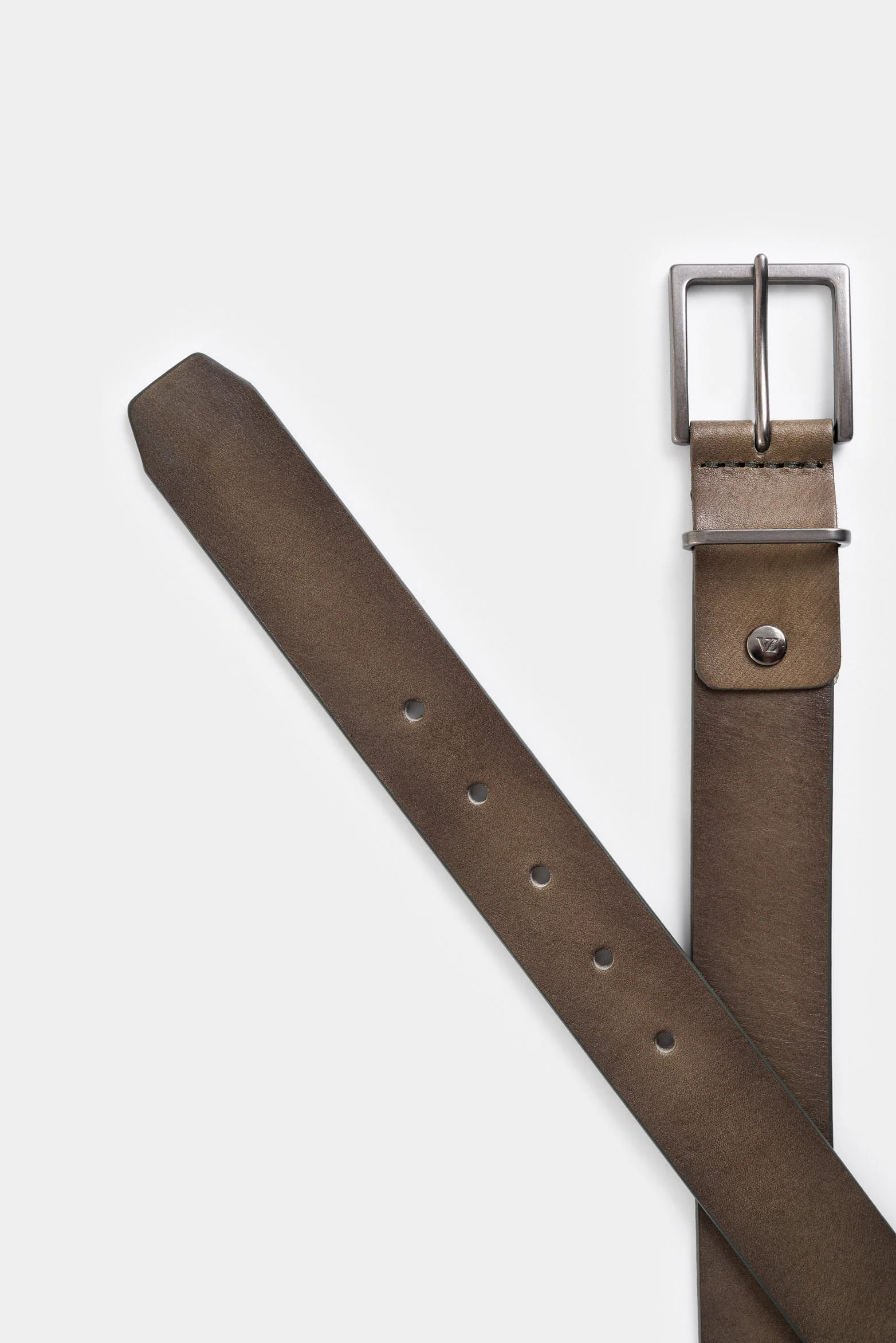 Men's Luster Leather Trapezoid-Tip Belt - Image 3
