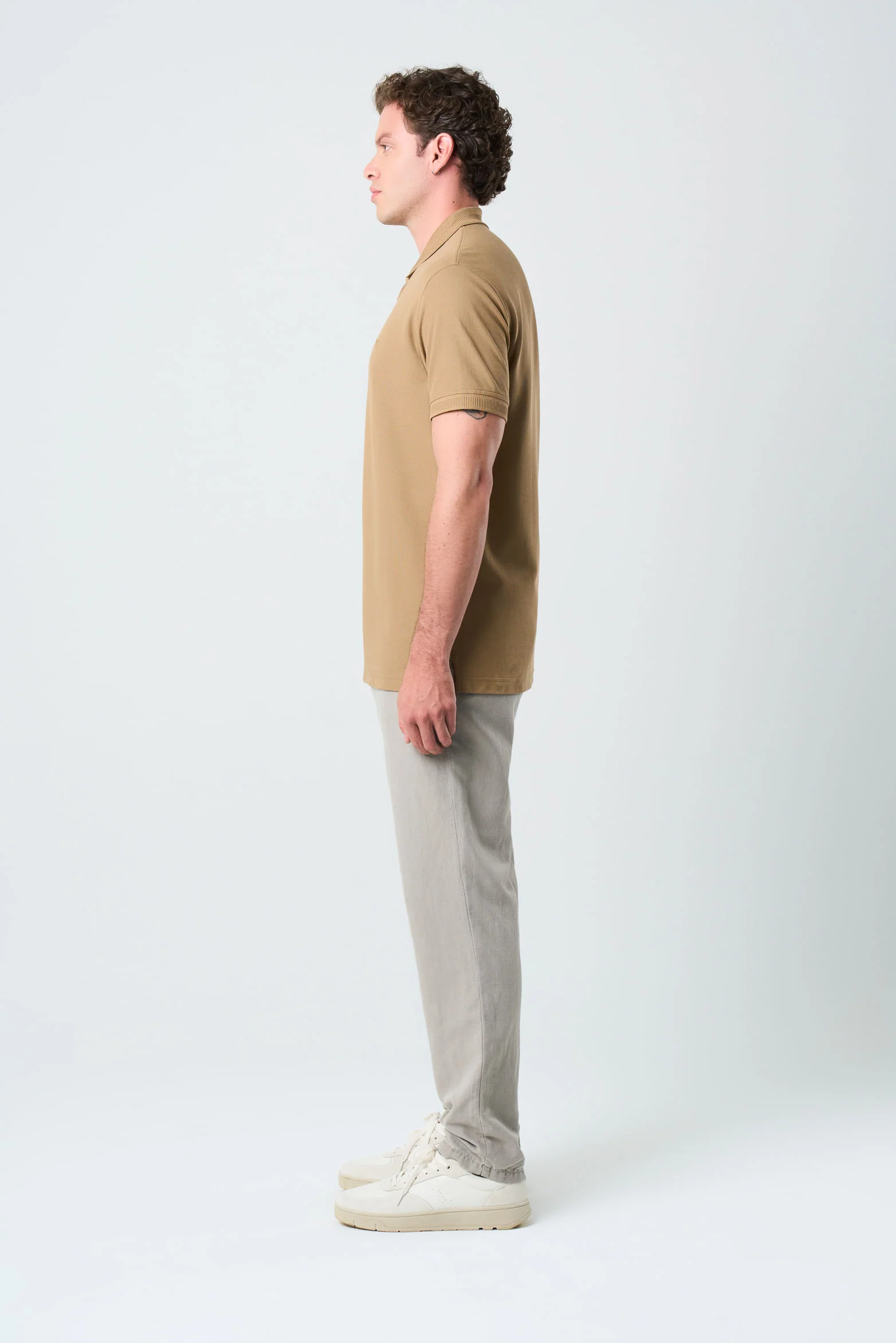 Men's Semi Fit Polo Shirt Jacquard Detail - Image 2