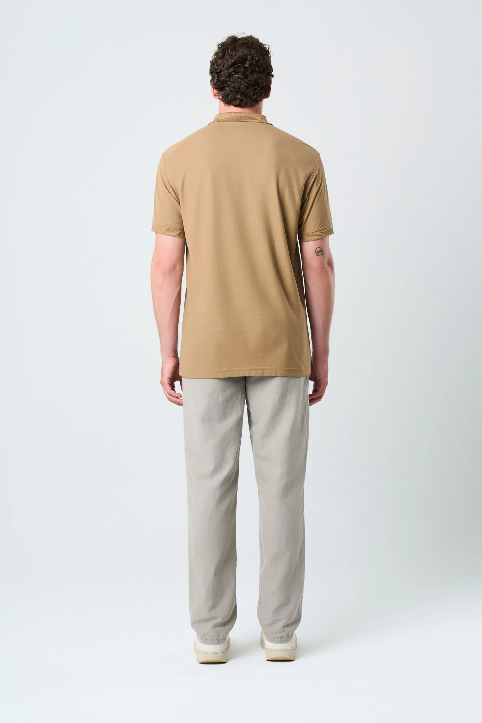 Men's Semi Fit Polo Shirt Jacquard Detail - Image 3