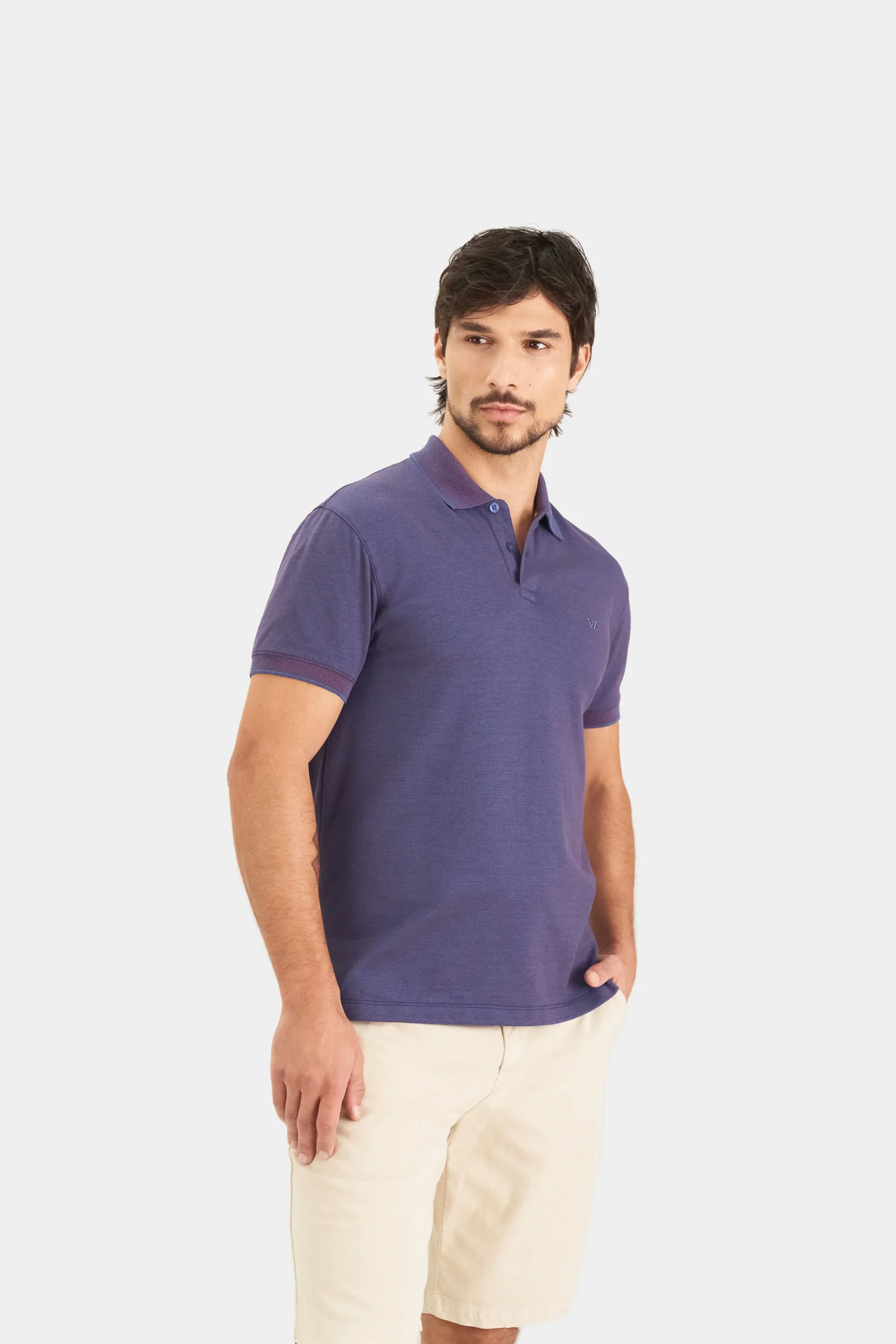 Men's semifitted cotton piqué polo shirt - Image 3