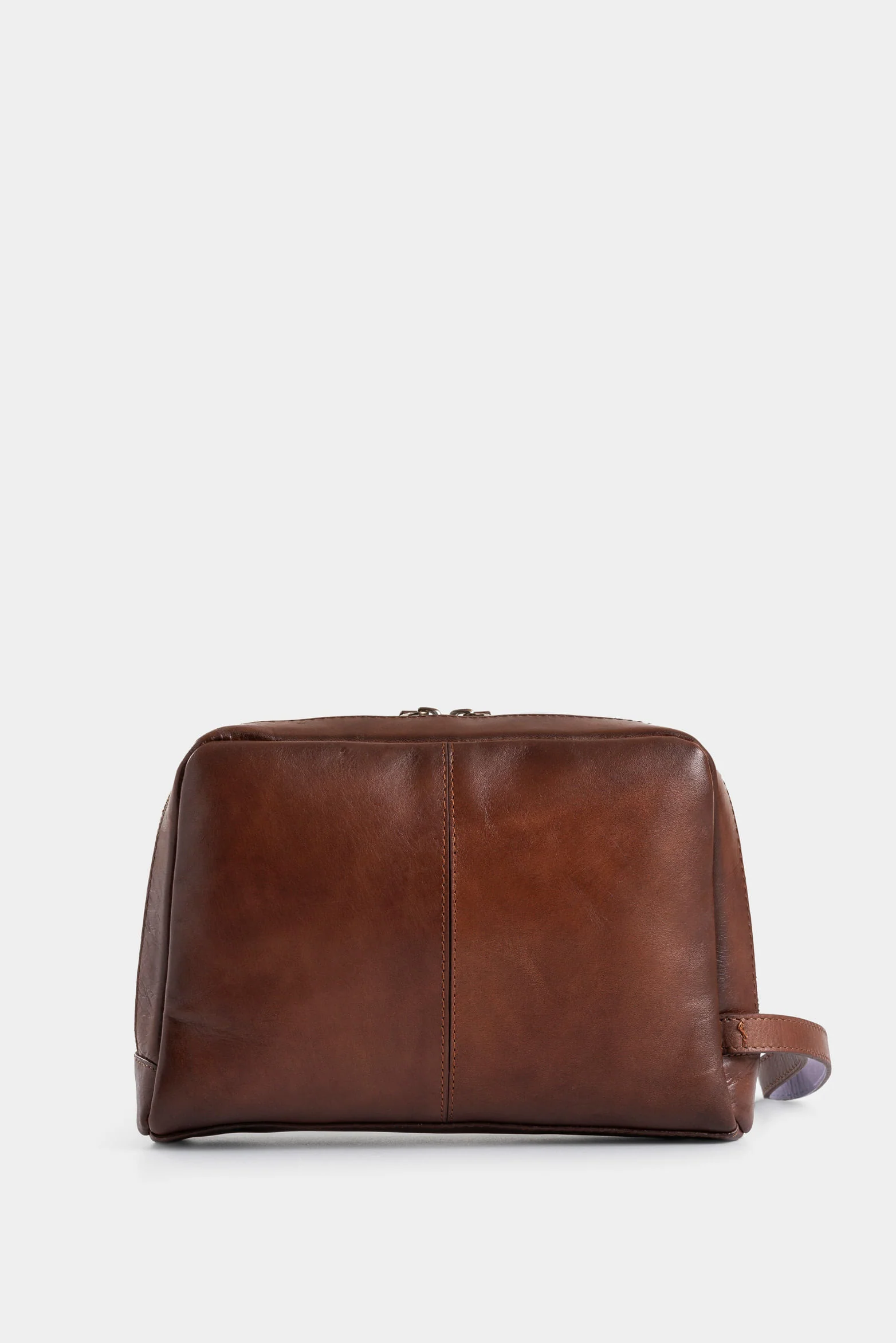 Men's Taupe 2.0 Leather Travel Organizer with Contrast Handle Detail - Image 3