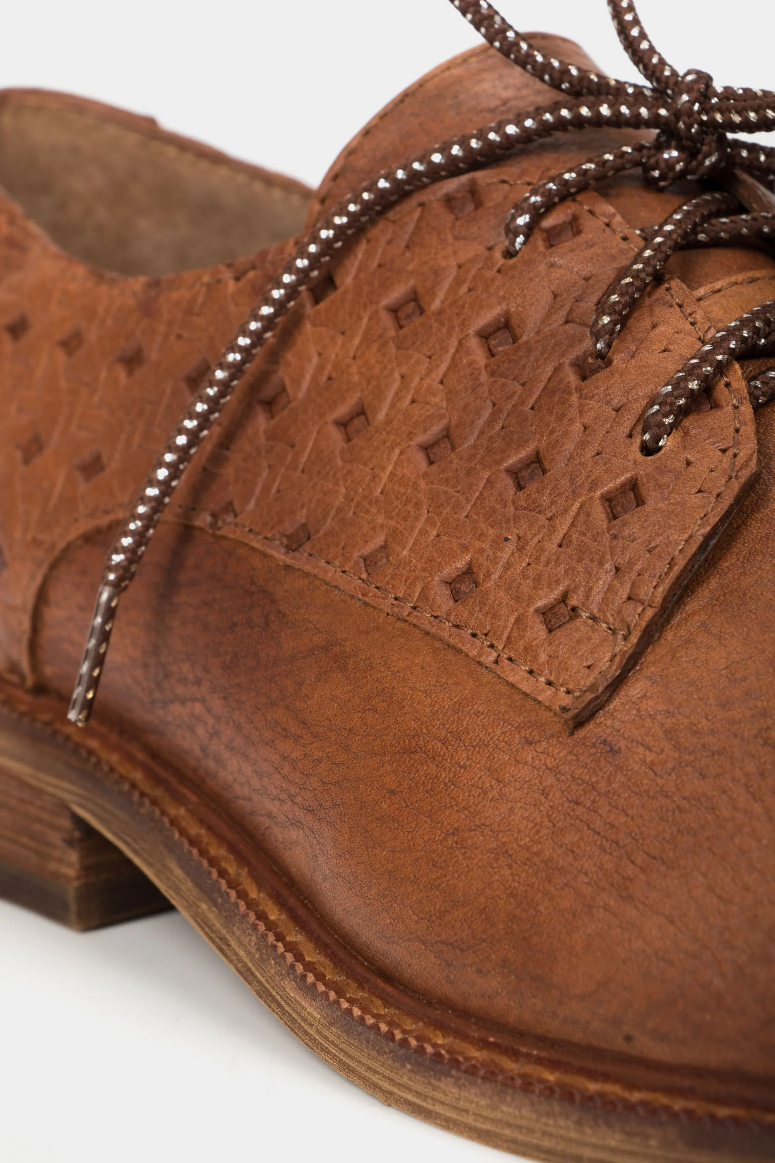 Miel Embossed Leather Randy Lace-up Shoes for Women - Image 5