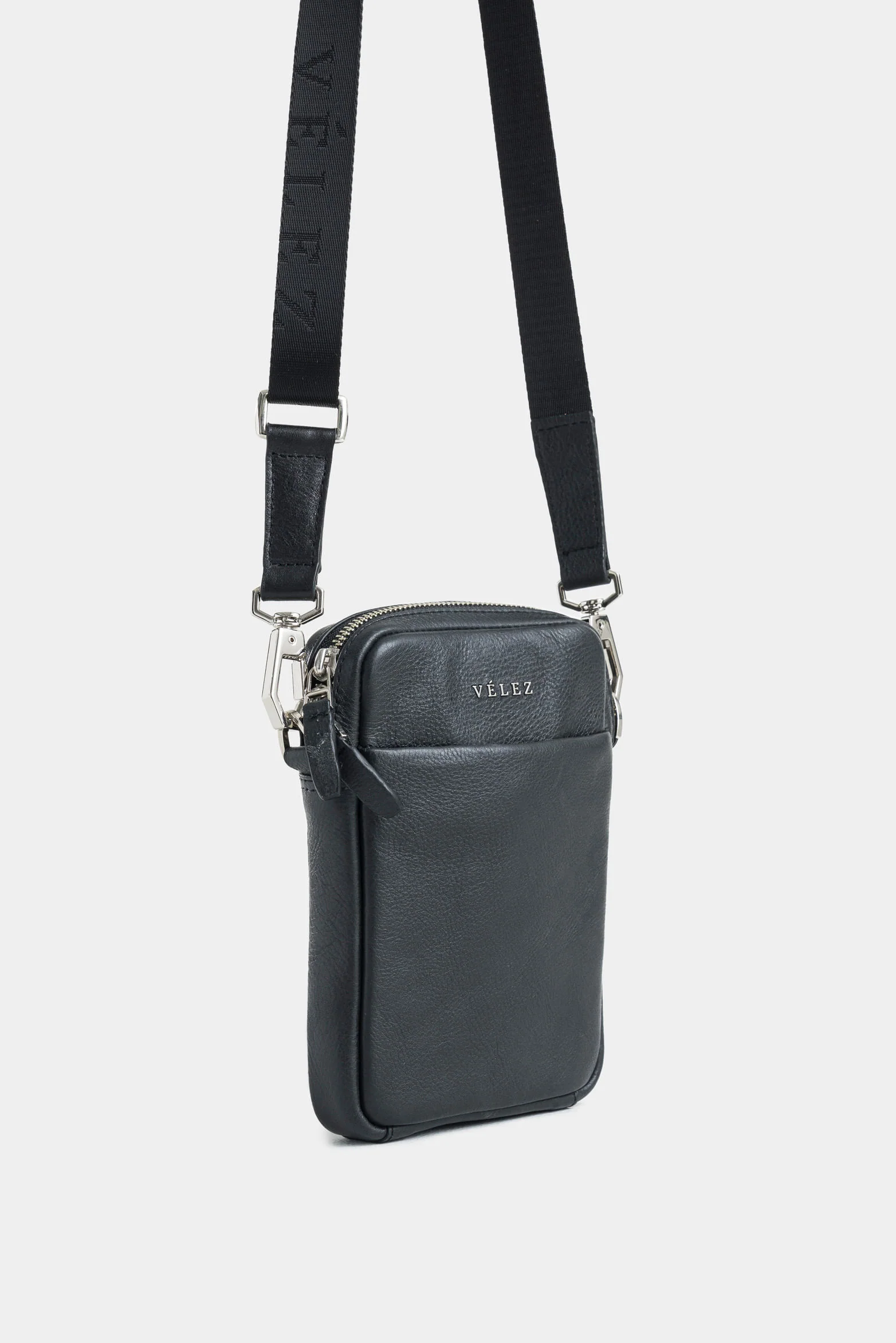 Mini Lugano Leather Hands-Free Bag with Monochrome Silhouette for Men - Image 2