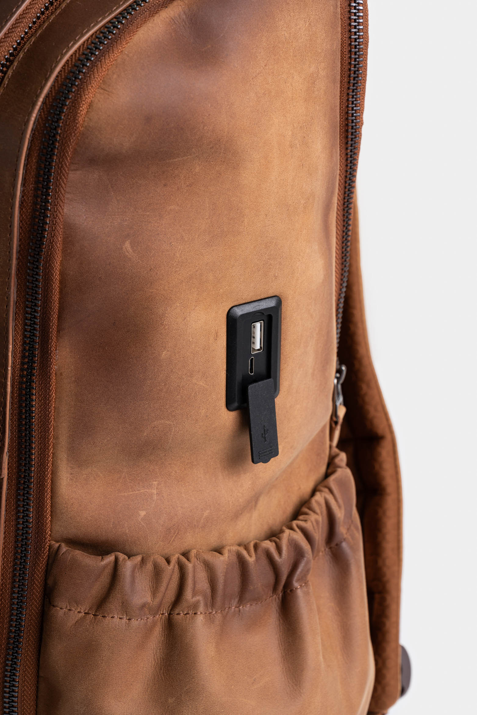 Nomad Leather Backpack for Men, Multifunctional - Image 4