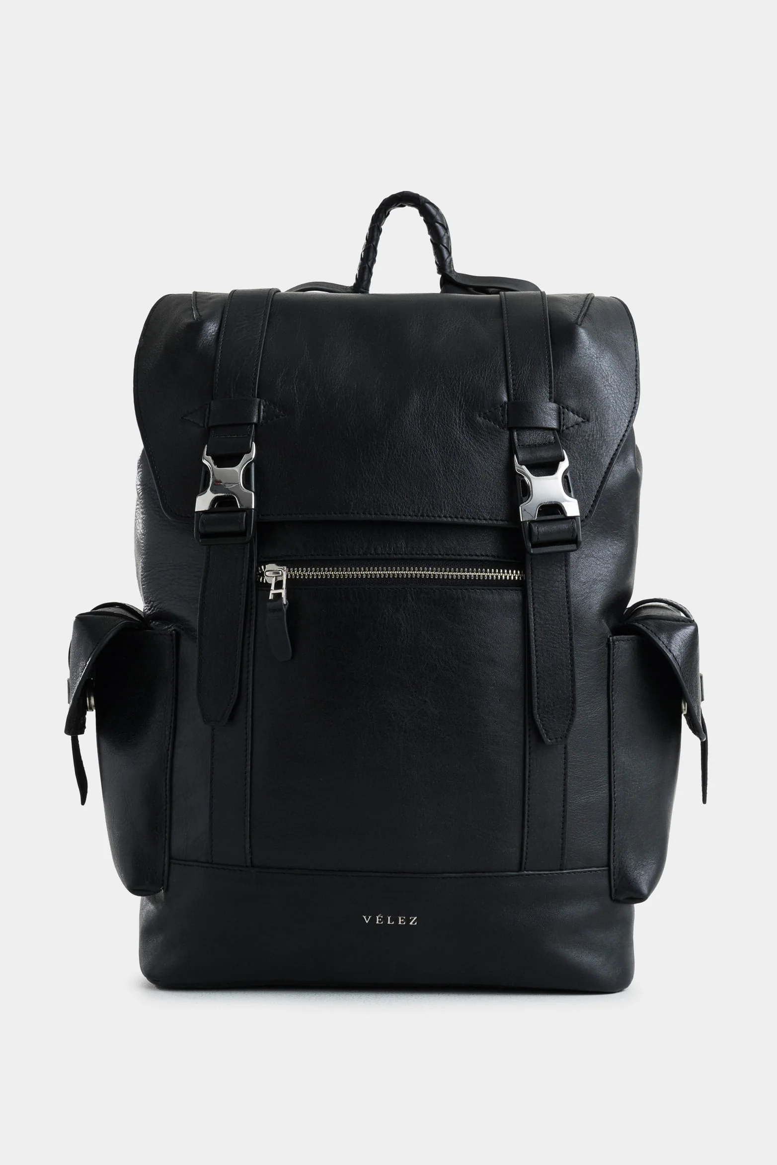 Ontario Leather Backpack for Men with Woven Handle