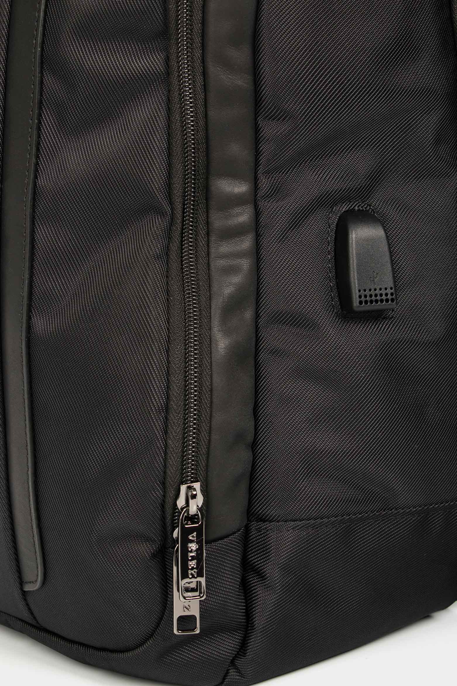 Oviedo Monochrome Canvas Backpack in Black - Image 6