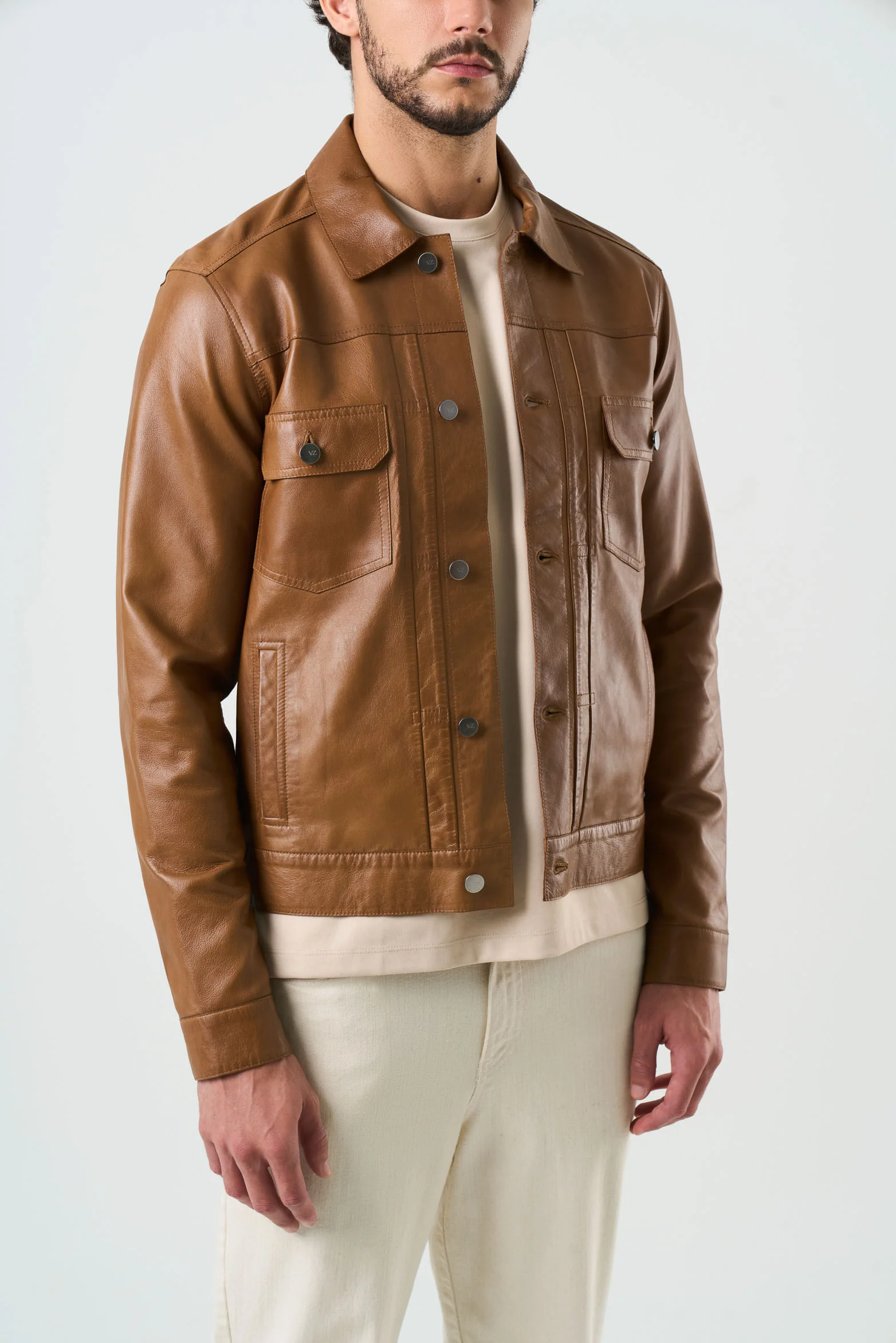 Paraná Classic Leather Trucker Jacket - Image 5