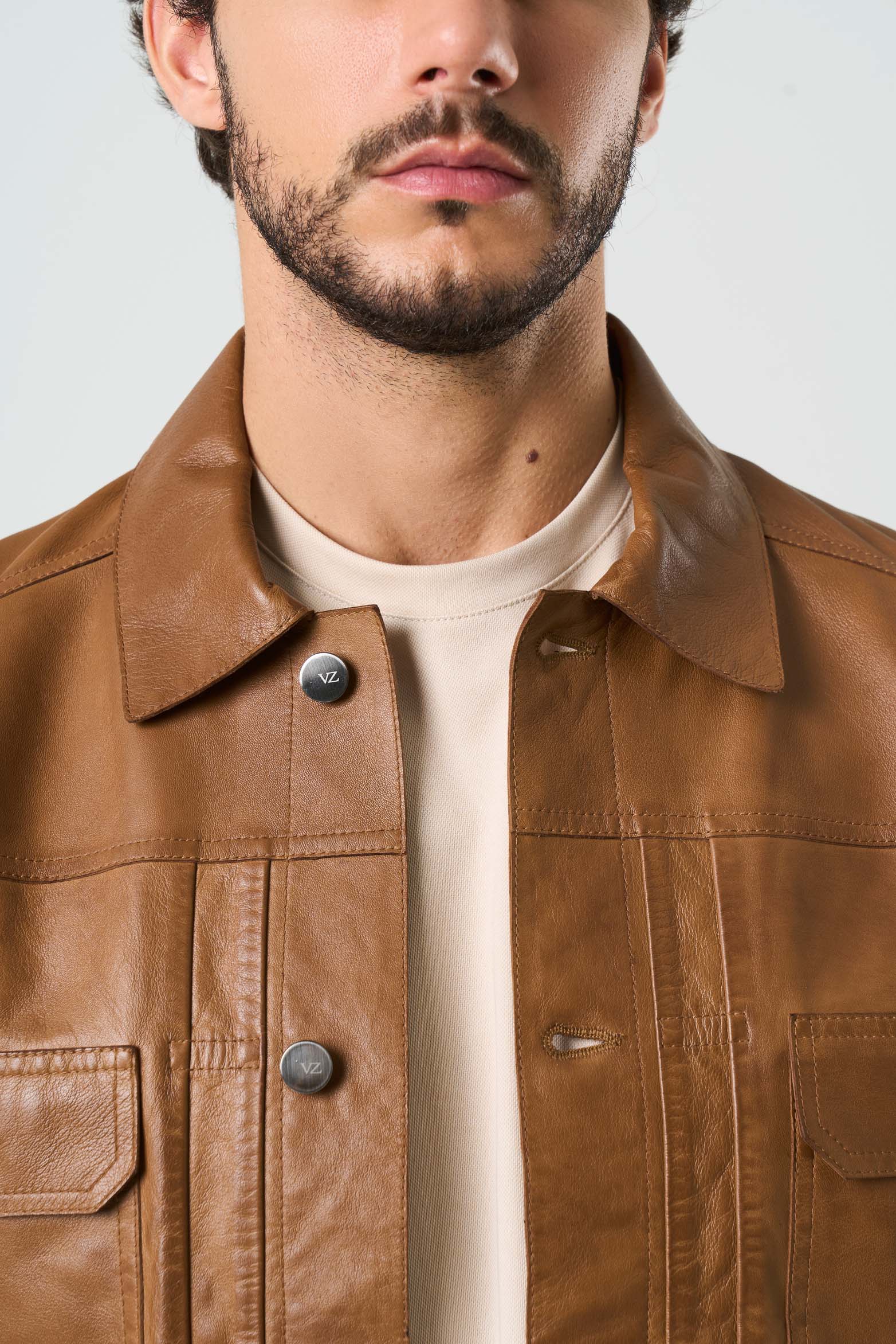 Paraná Classic Leather Trucker Jacket - Image 6
