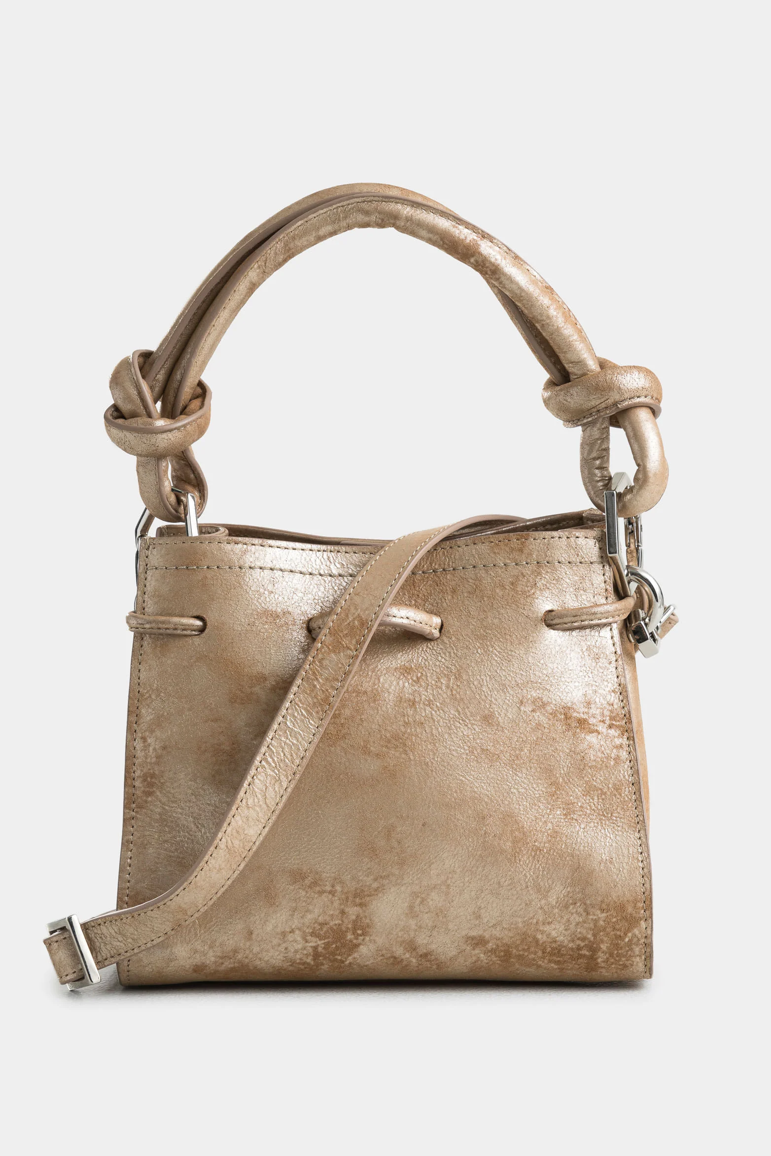 Pers Leather Handbag with Knotted Detail for Women - Image 3