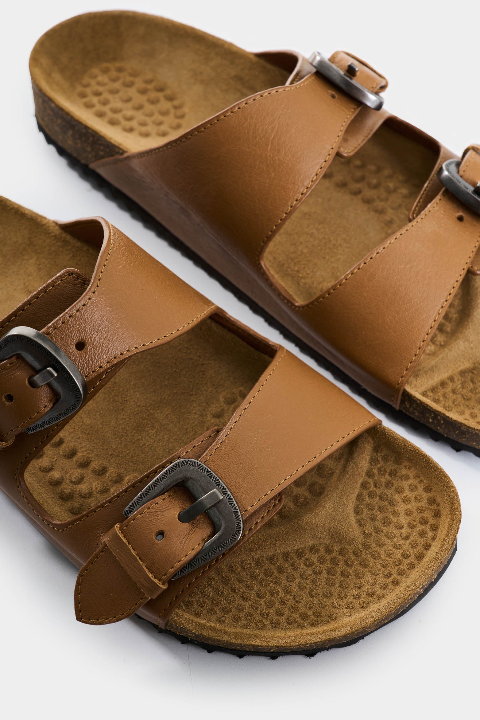 Pilos Flat Leather Sandals Cork Sole - Image 5