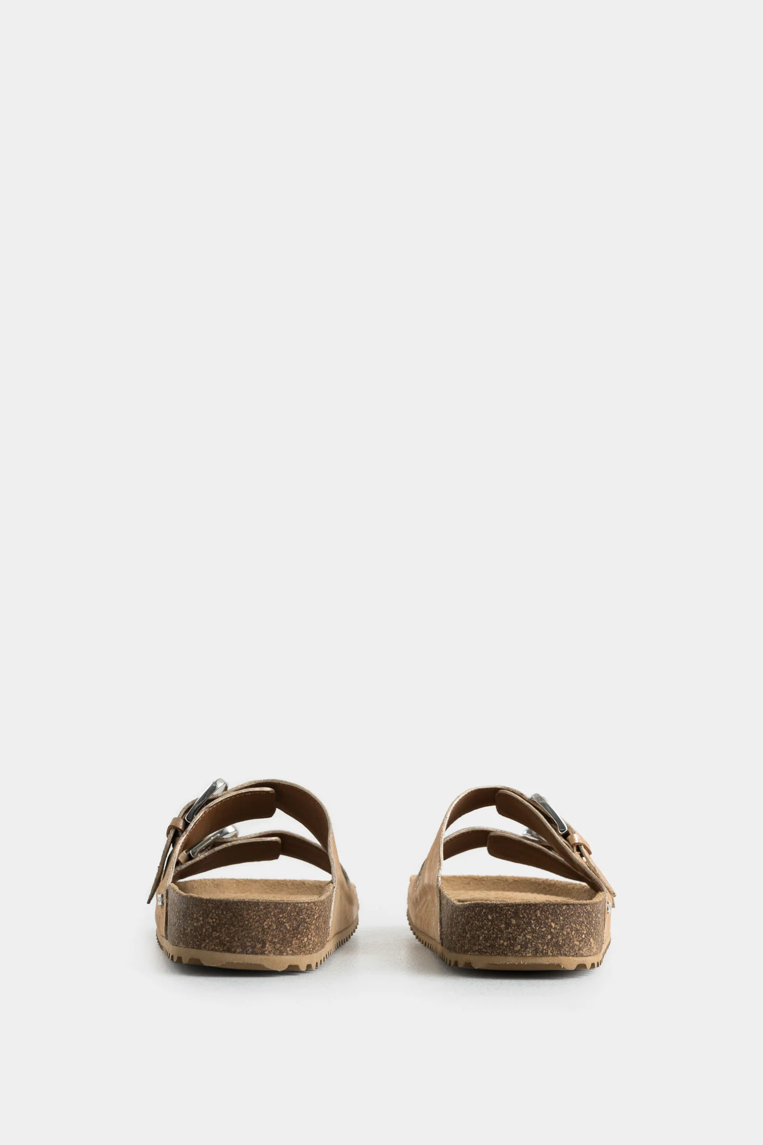 Pilos Flat Sandals in Foil Leather with Cork Sole - Image 3