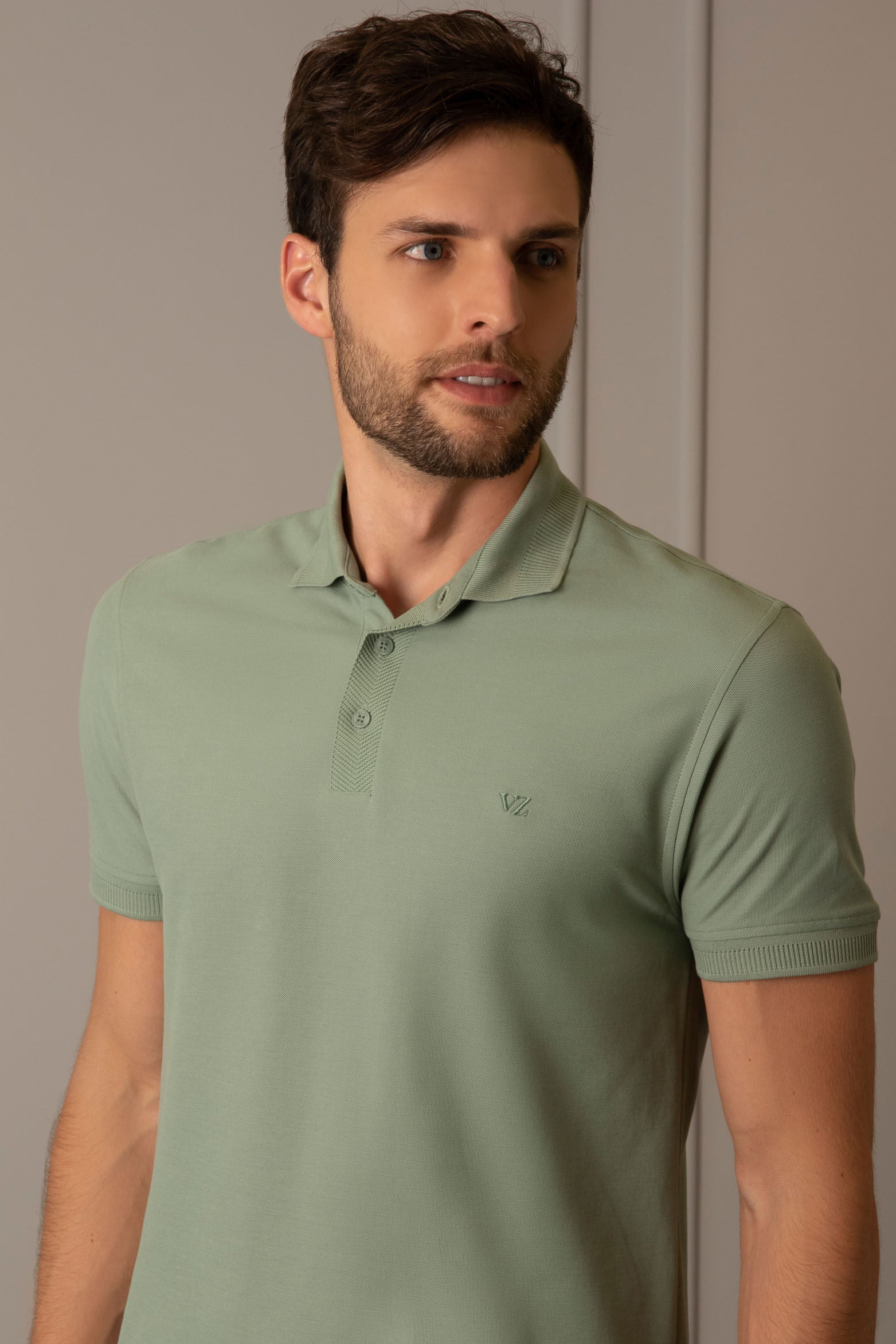 Pima Cotton Casual Polo Aquamare - Image 3