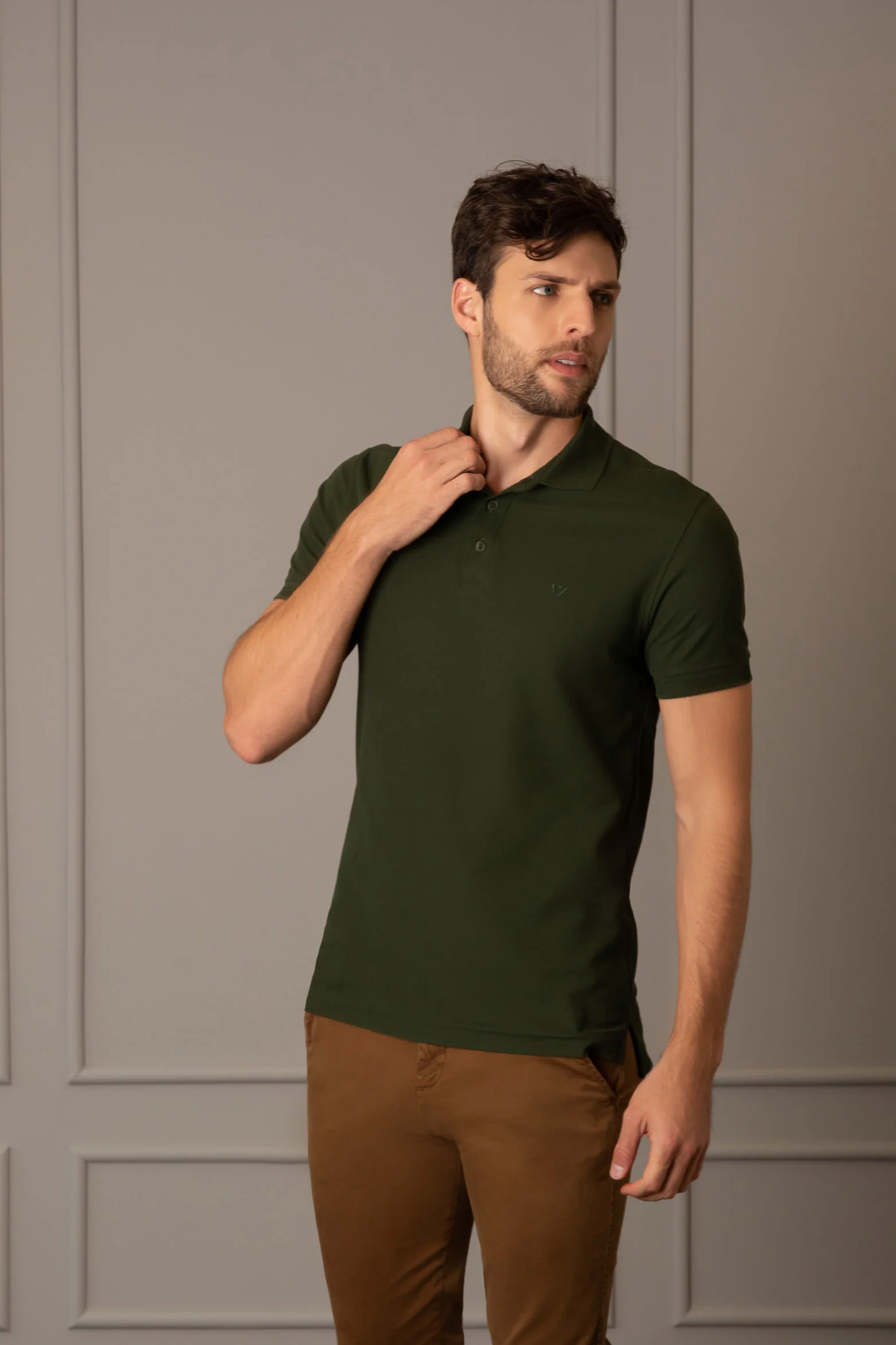 Pima Cotton Casual Polo  Green - Image 2