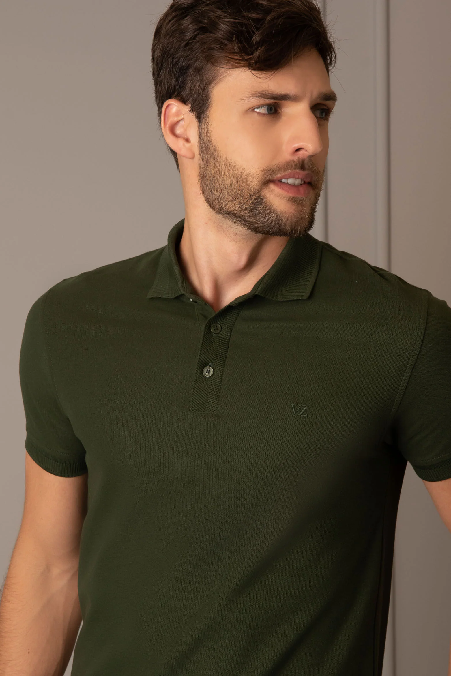 Pima Cotton Casual Polo  Green - Image 3