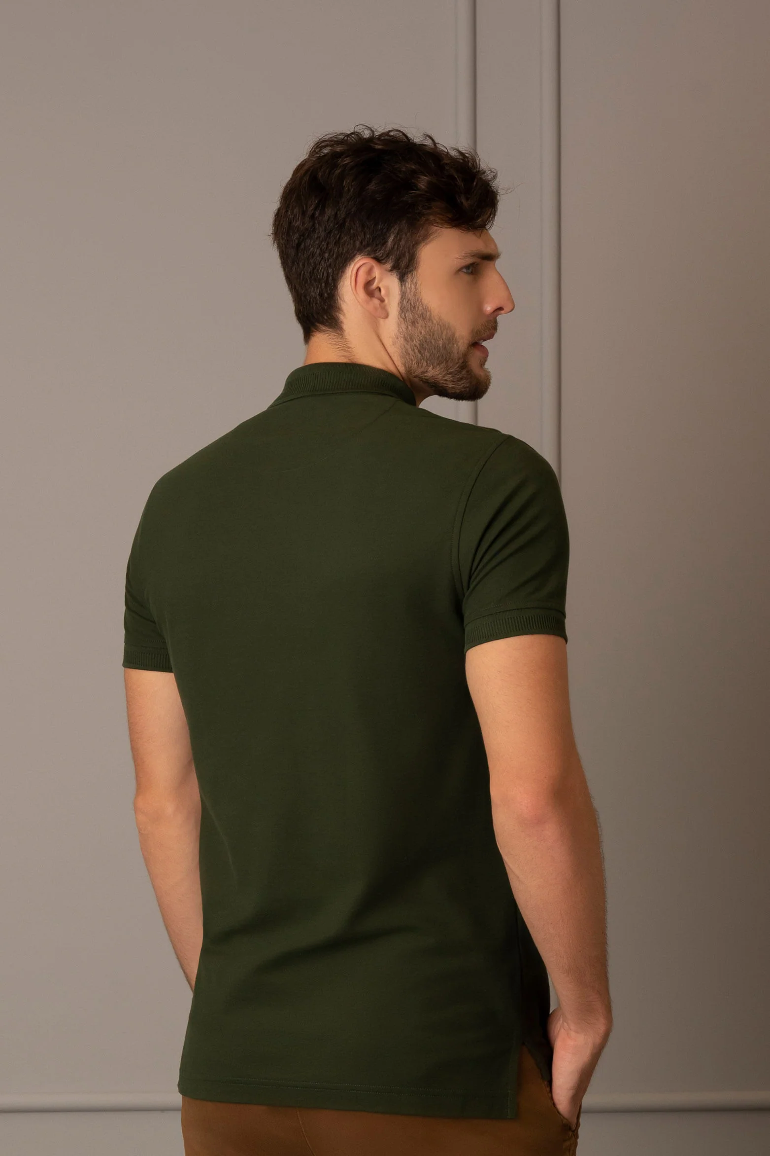 Pima Cotton Casual Polo  Green - Image 4