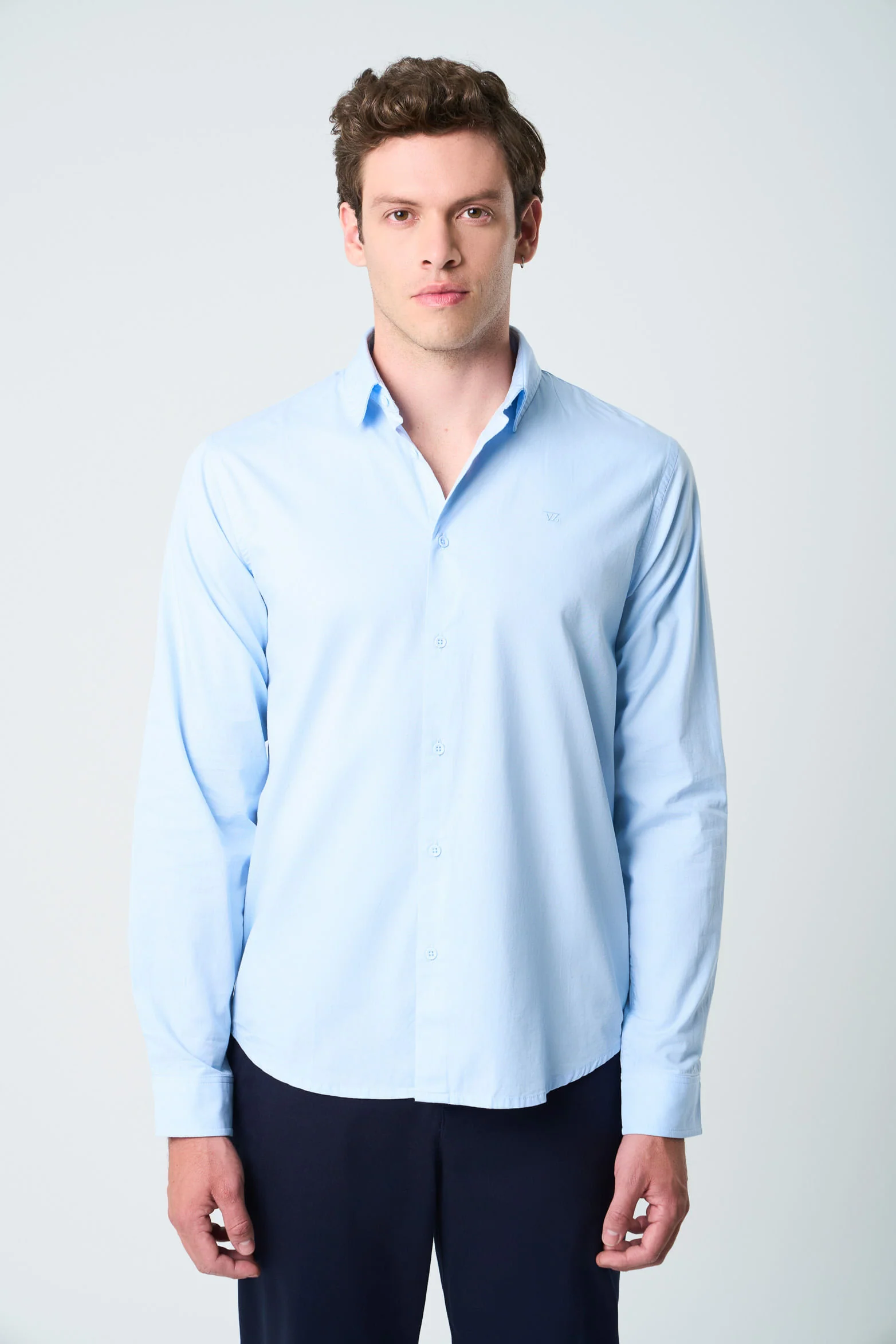 Poplin shirt for men  semi-fitted