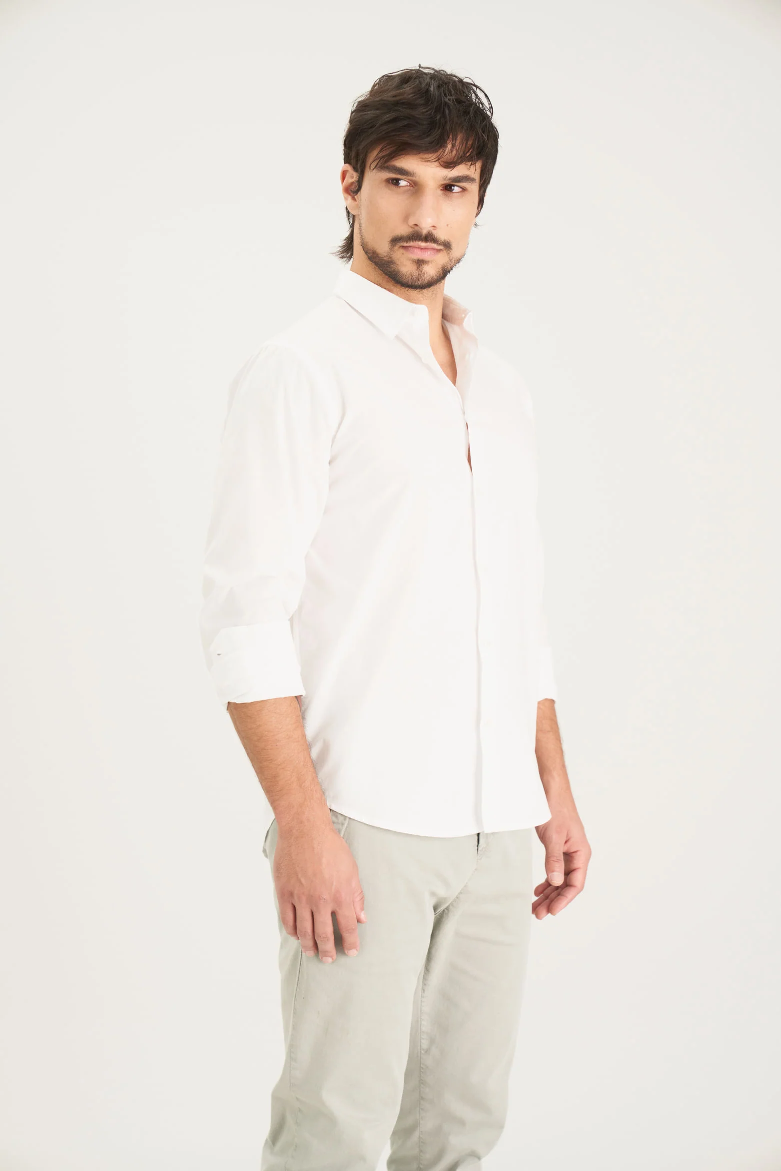 Poplin Shirt for Men SemiFitted - Image 3