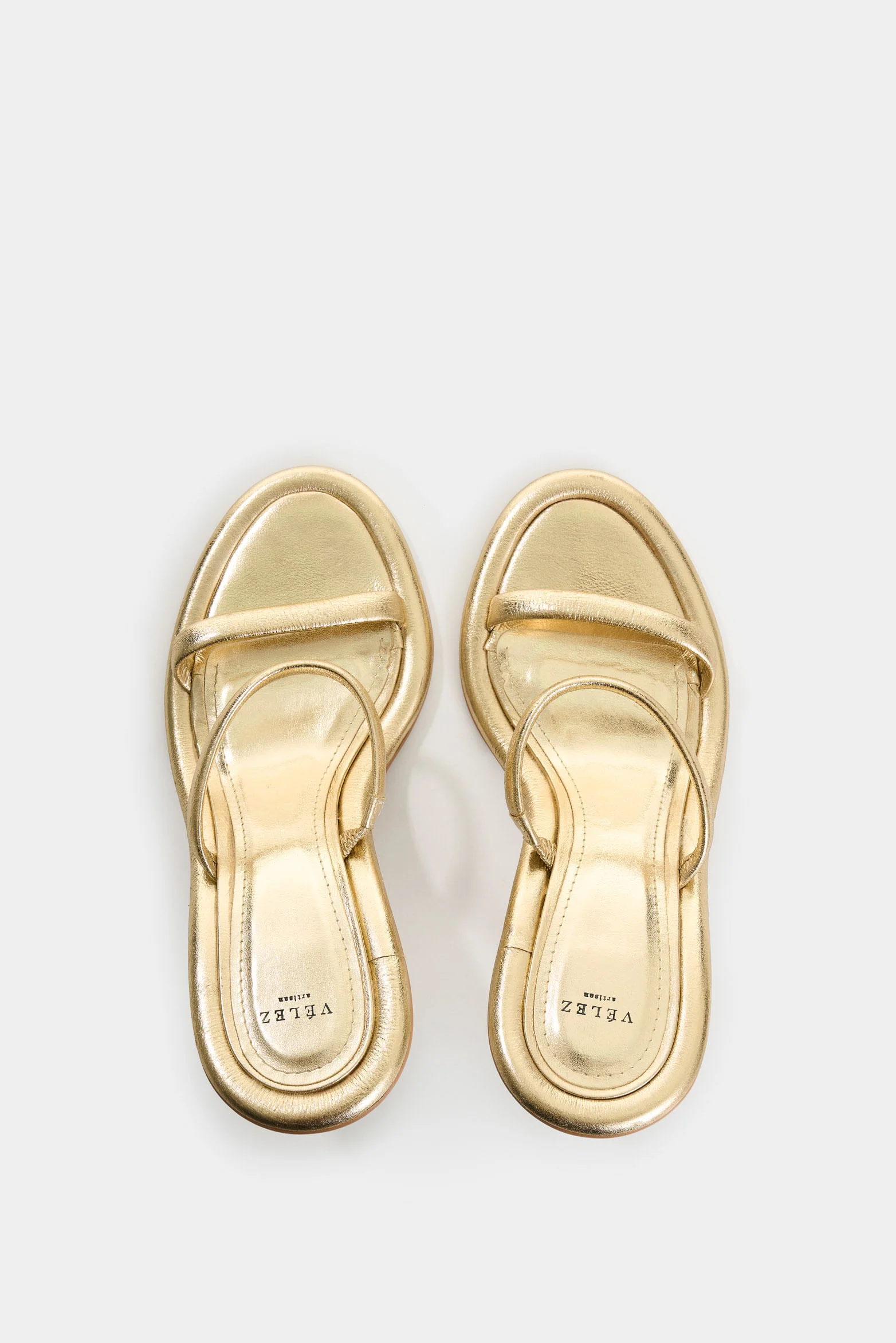 Radiant Gold Foil Leather Heeled Sandals for Women - Image 4