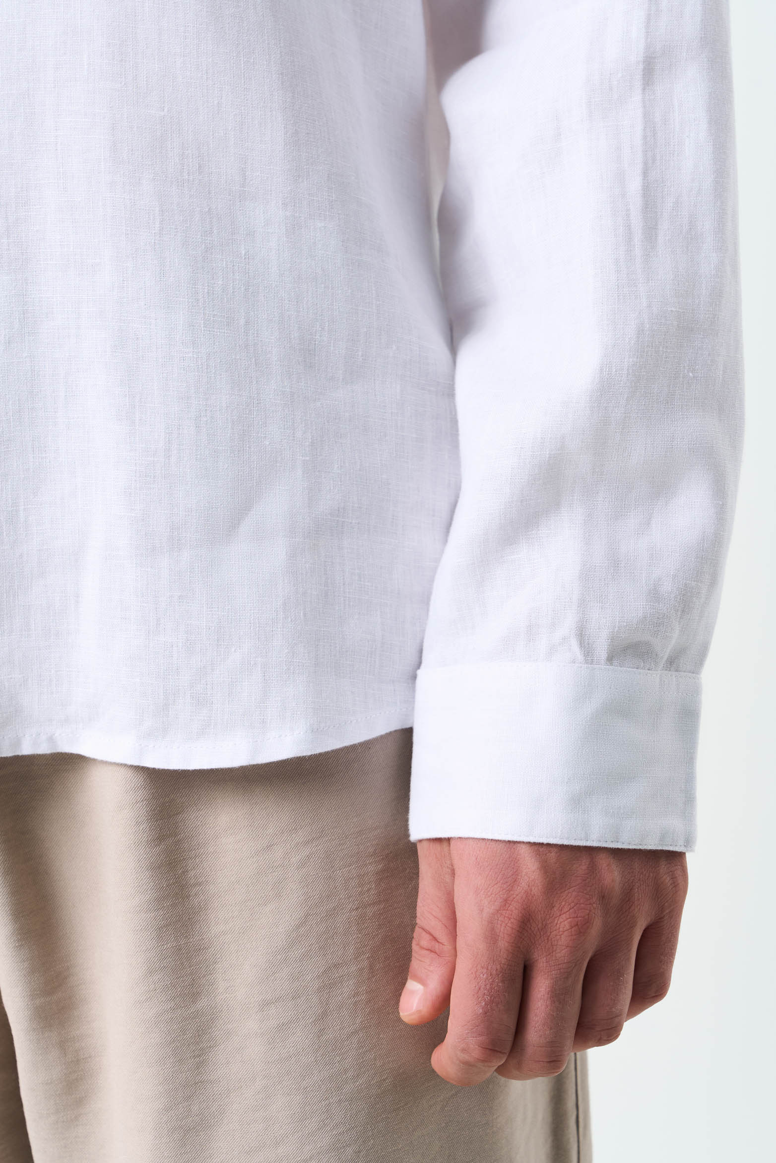 Roma Long Sleeve Linen Shirt for Men Semi Fitted - Image 7
