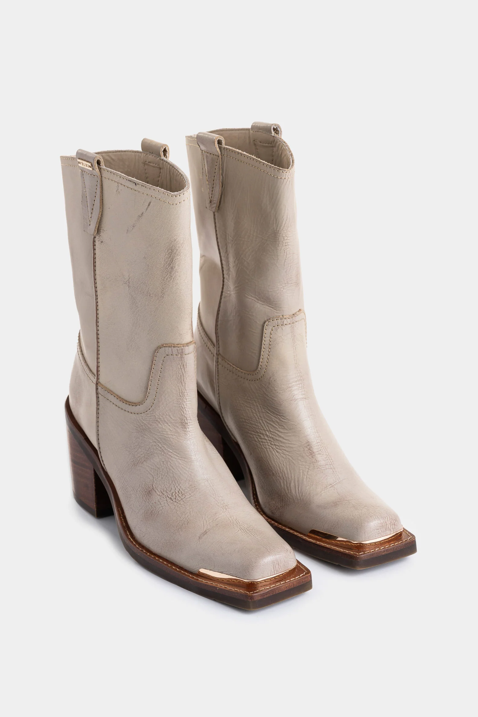 Rosa Brush Off Leather Ankle Boots for Women with Square Toe - Image 2