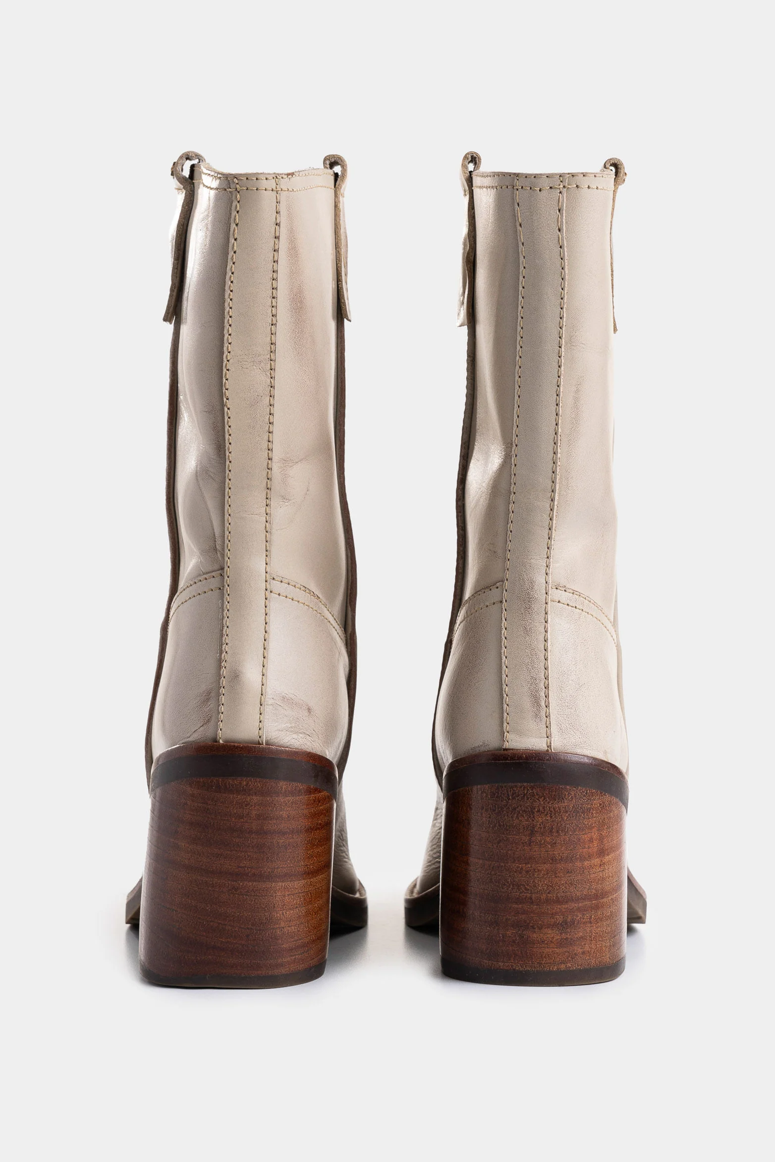 Rosa Brush Off Leather Ankle Boots for Women with Square Toe - Image 3