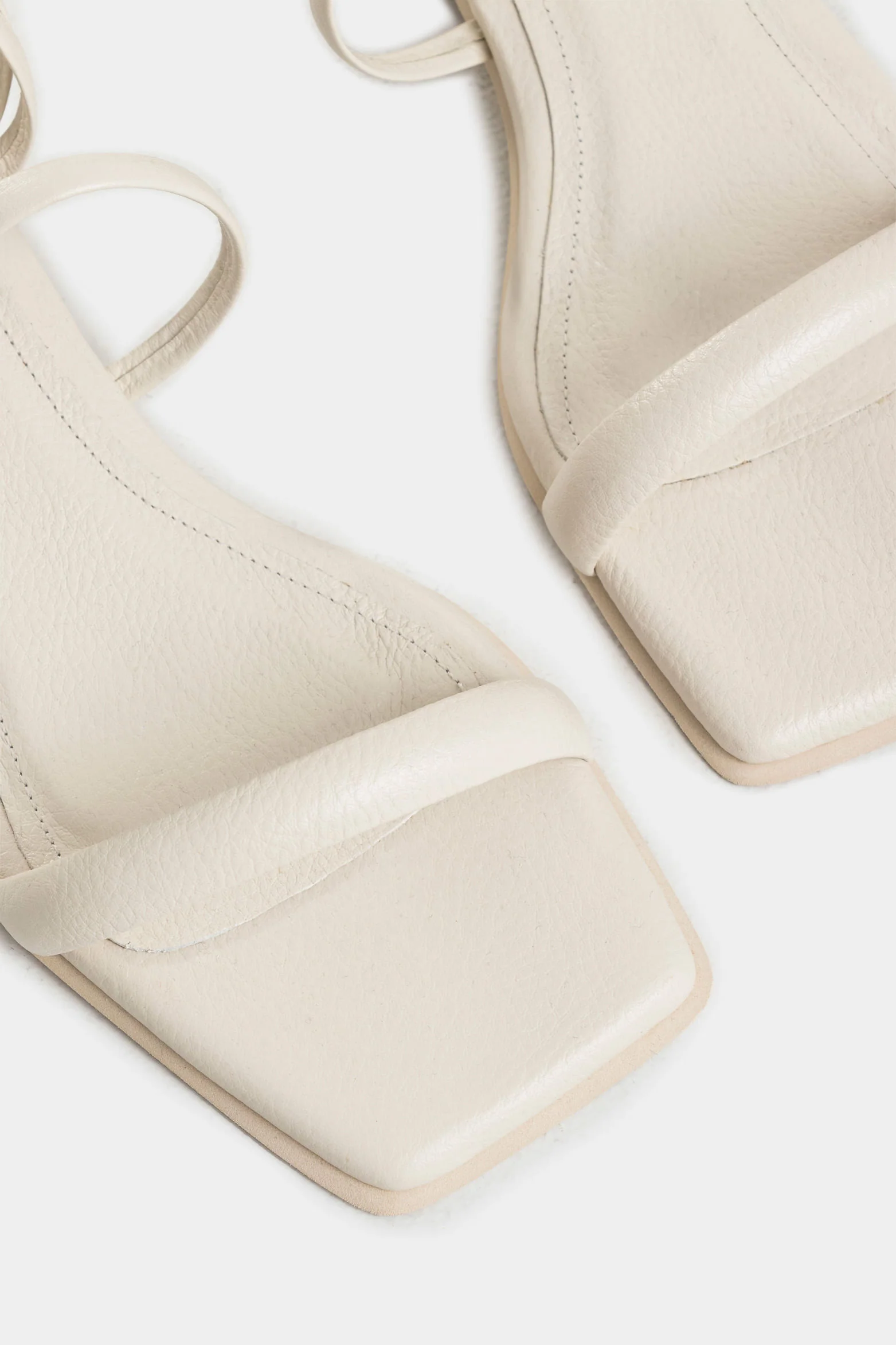 Rose Flat Leather Sandals with Knotted Straps for Women - Image 5