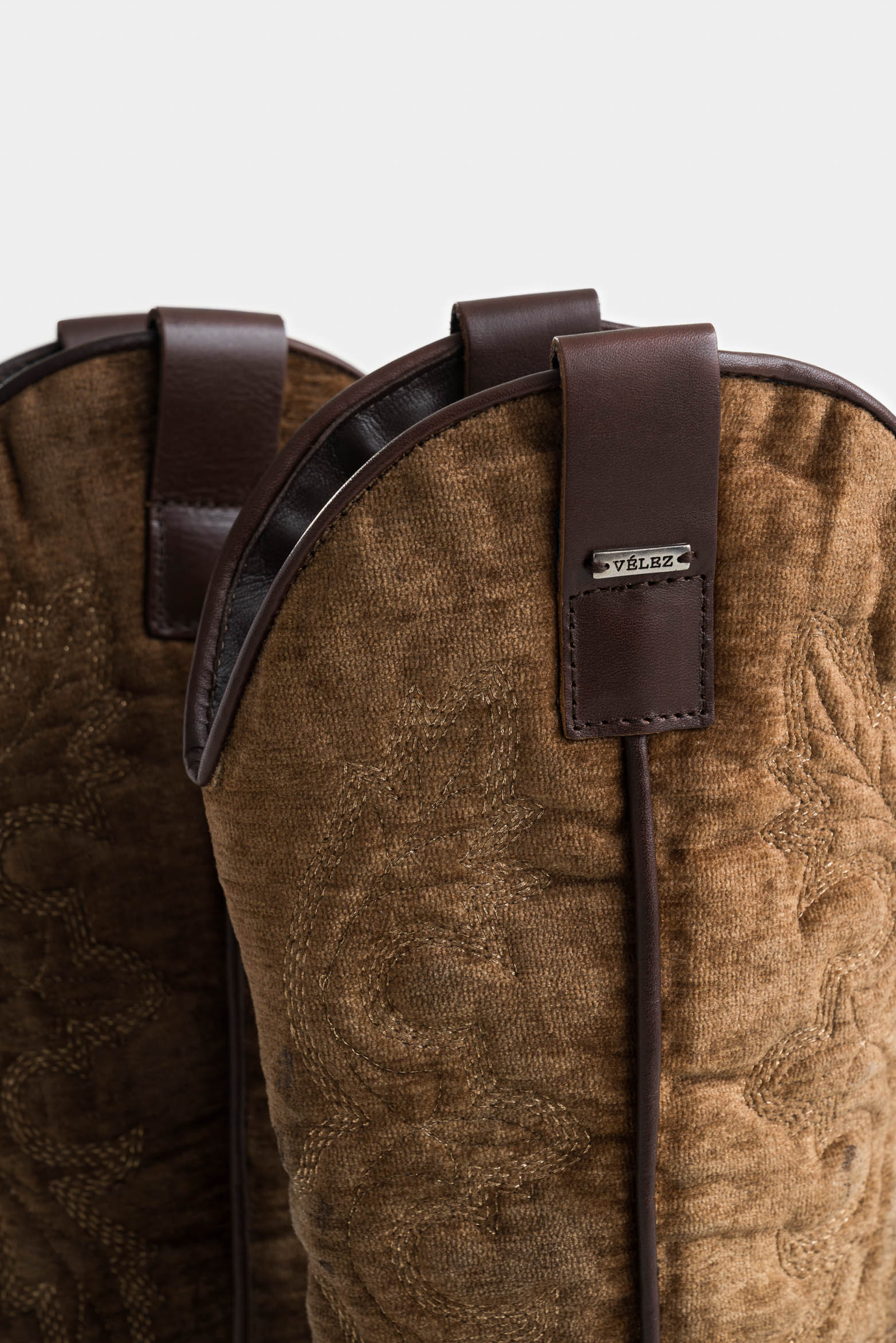Salvina Textile and Leather Boots for Women with Vintage Finish - Image 5