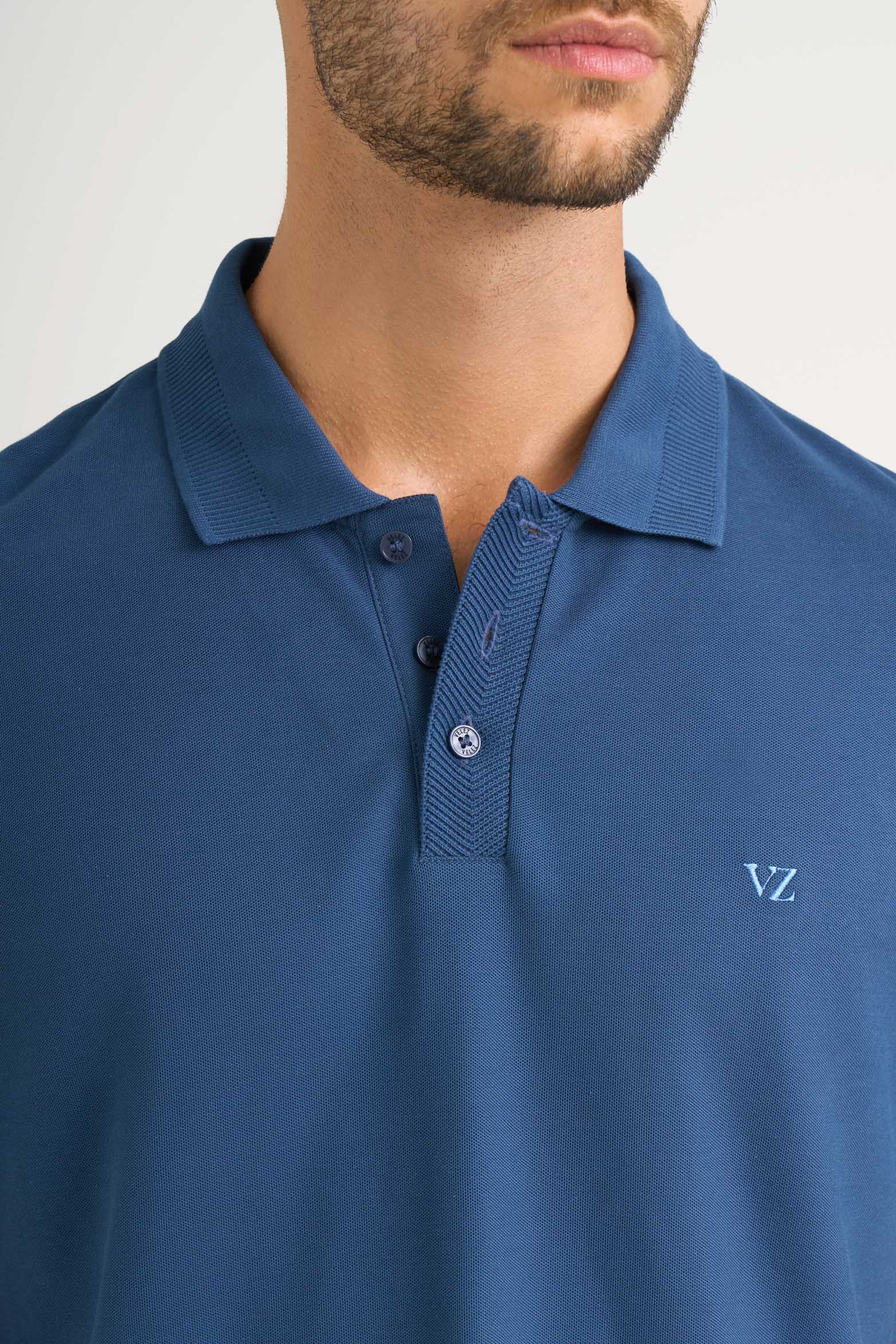 Semi-fit polo shirt for men with jacquard detail - Image 5