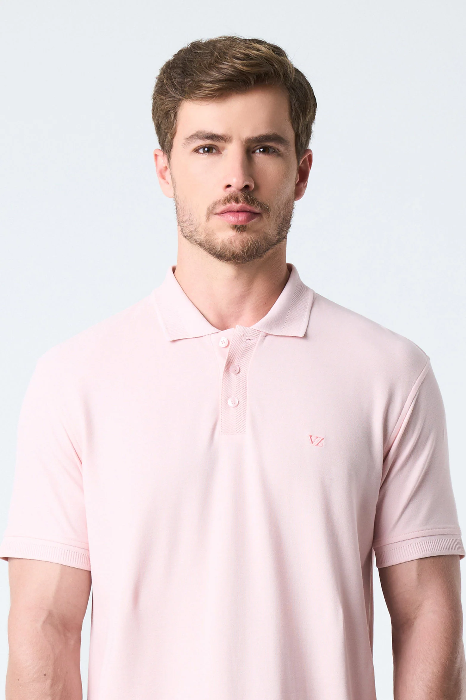 Semi-fit polo shirt for men with jacquard detail - Image 6