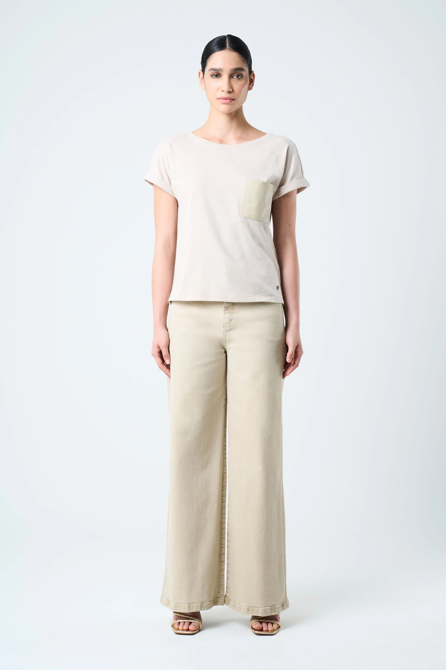 Short Sleeve T Shirt Leather Pocket - Image 4