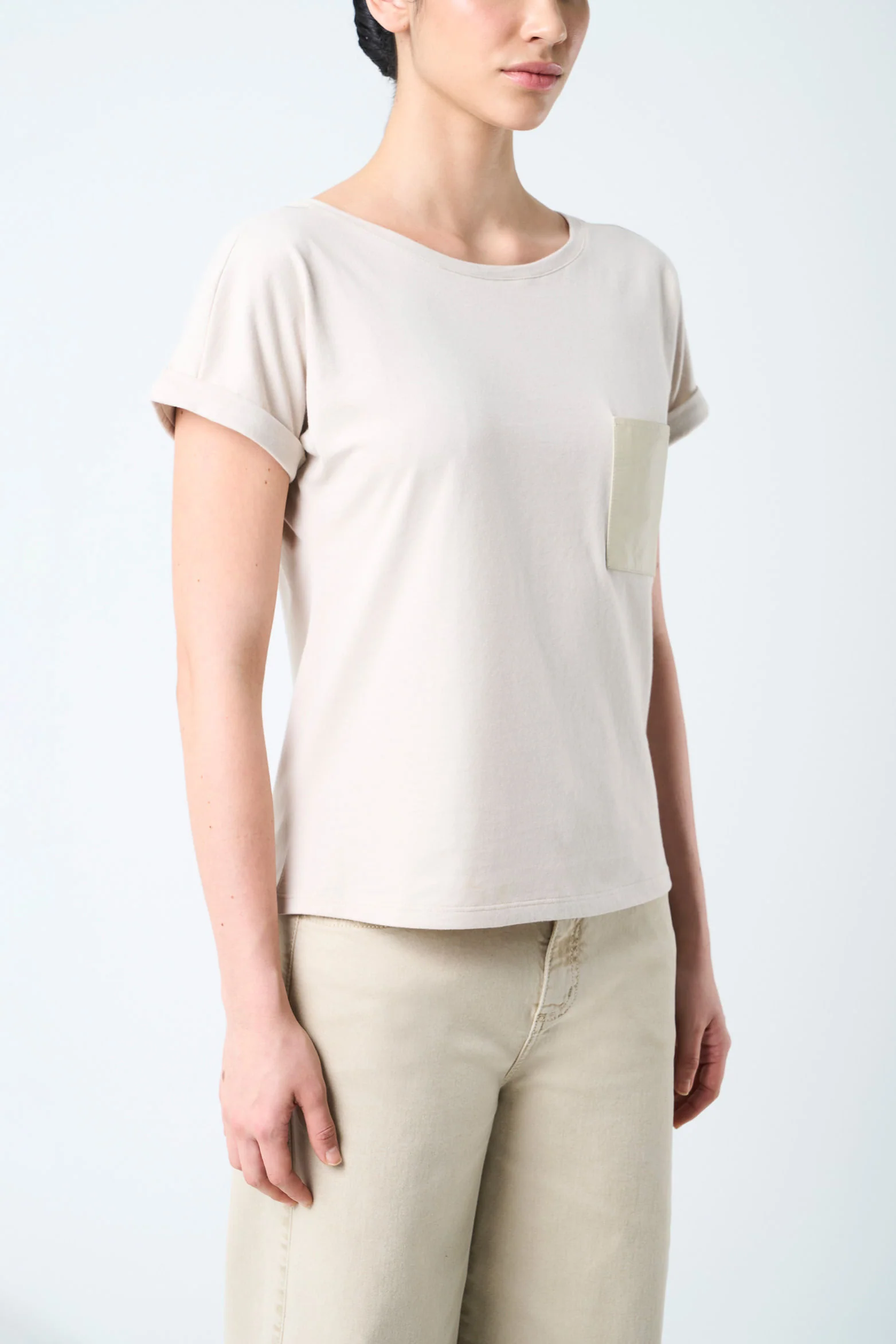 Short Sleeve T Shirt Leather Pocket - Image 5