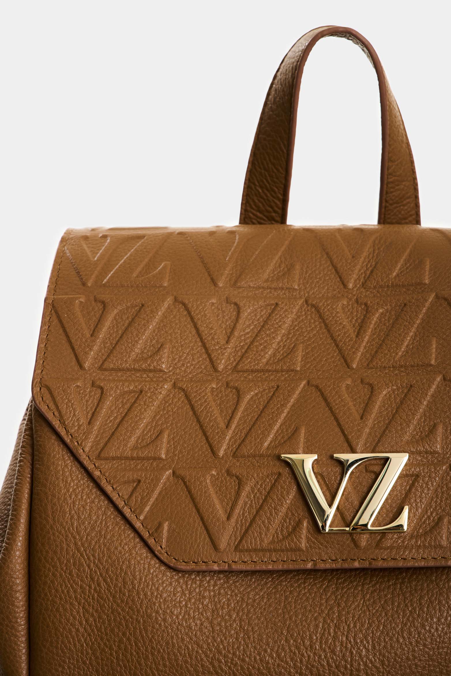 Silene Monogram Leather Backpack for Women - Image 4